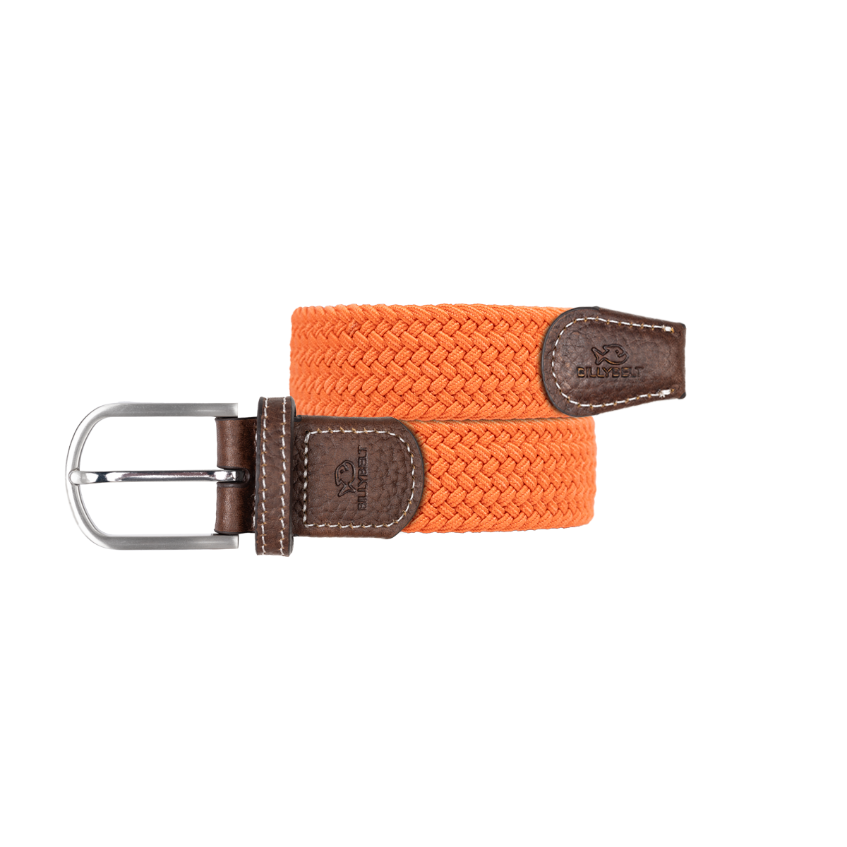 Solid Elastic Braided Belt  Tangerine