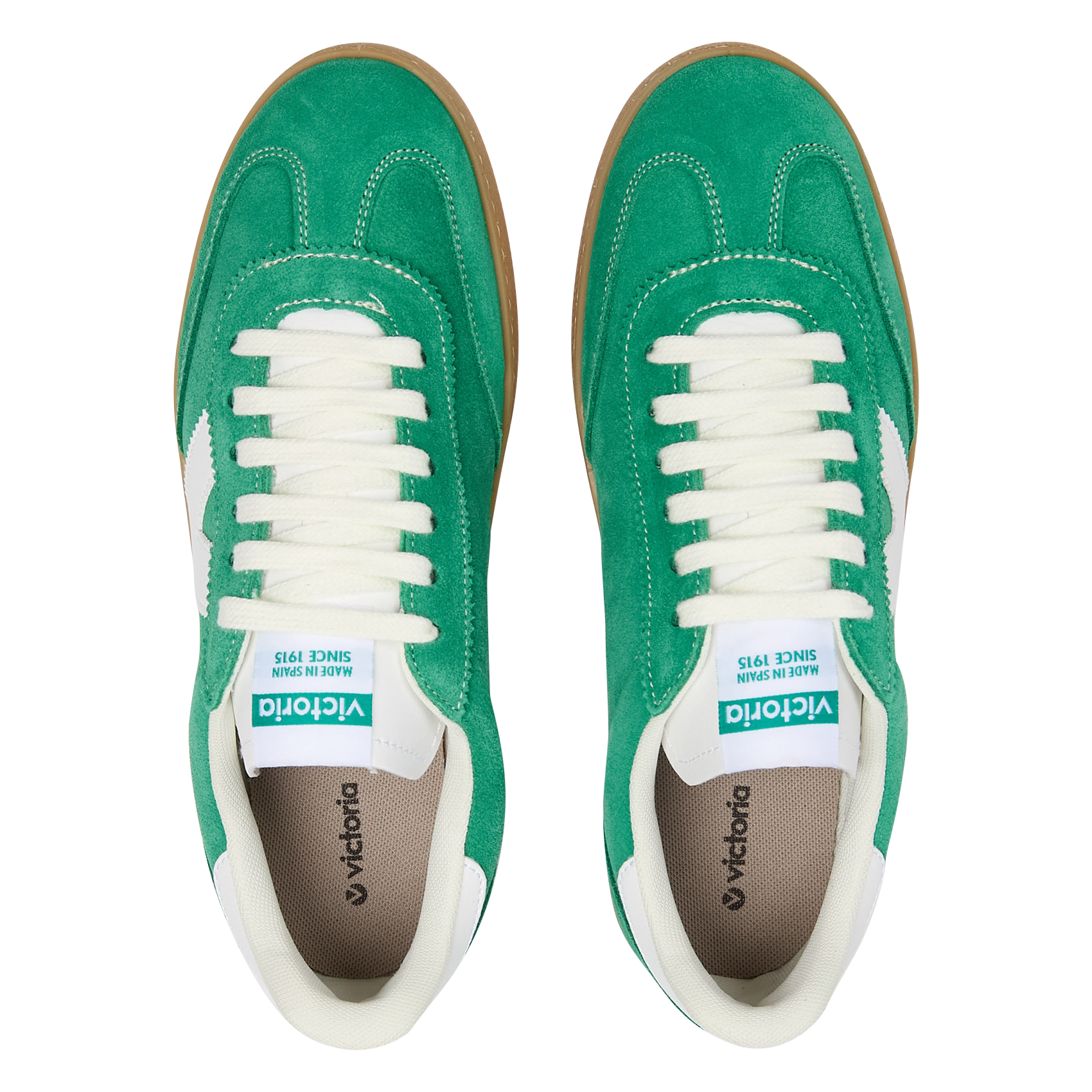 Baskets basses en cuir velours VICTORIA Vert
