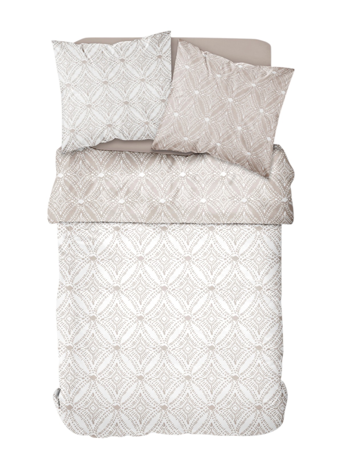Printed cotton bed set TODAY LINGE DE MAISON Beige