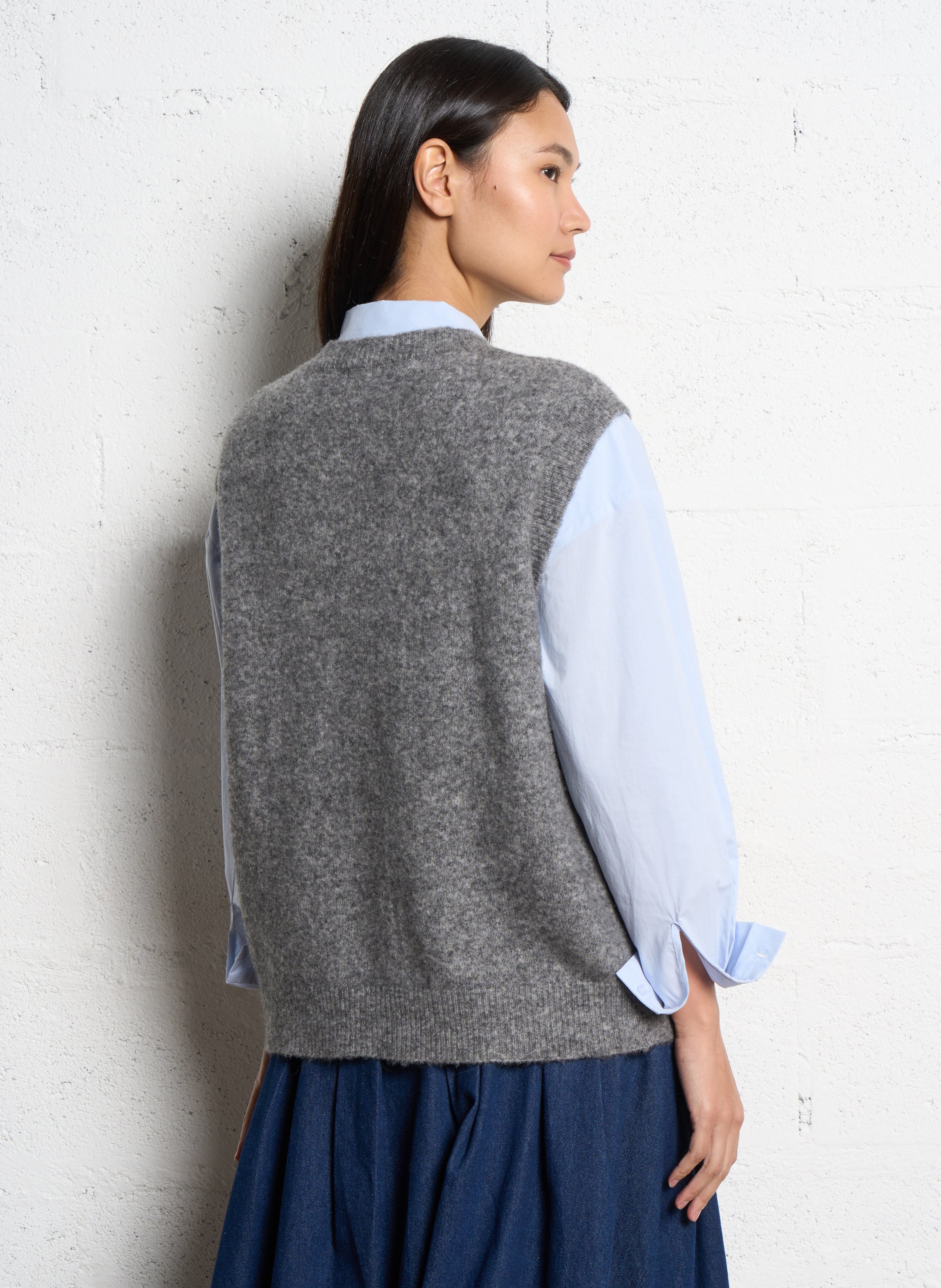 Gilet oversize en laine mélangée JC SOPHIE Noir