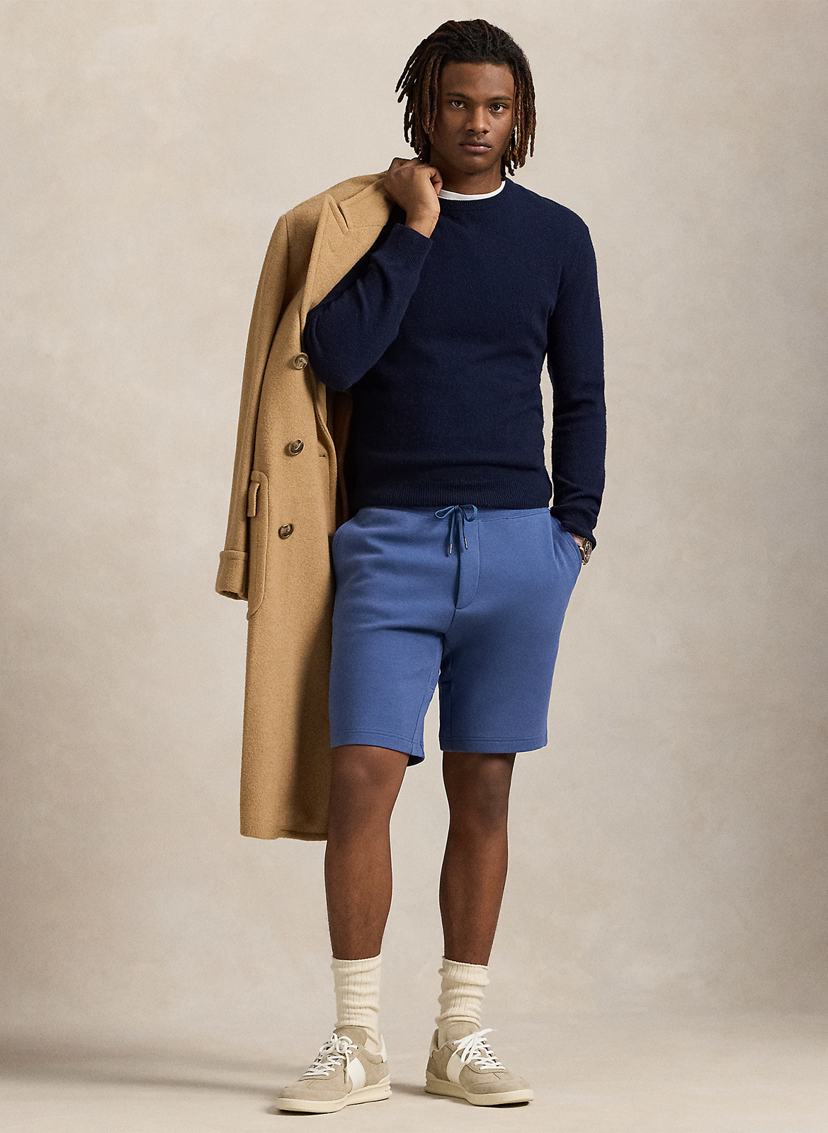 Straight cotton-blend shorts POLO RALPH LAUREN Blue