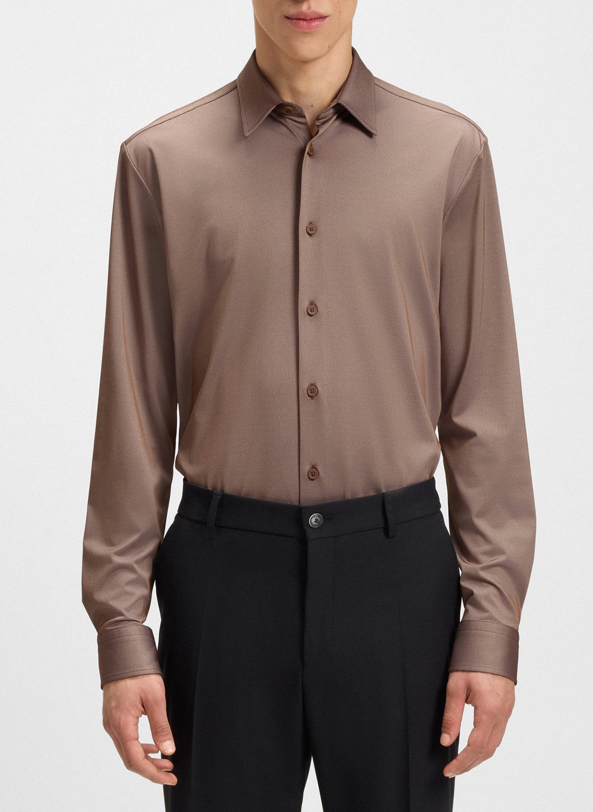 Slim-fit shirt BOSS Brown
