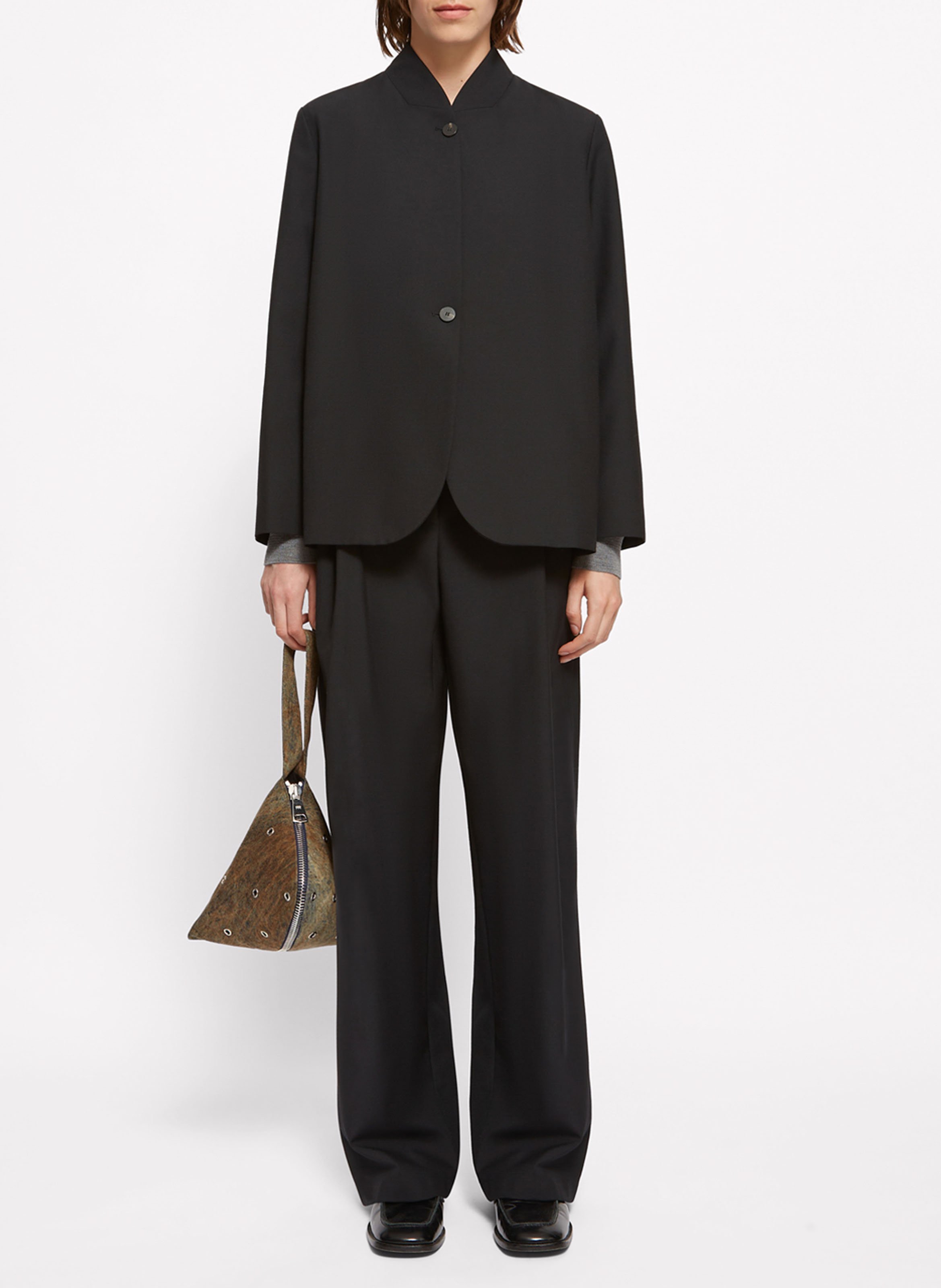 Blouson ample uni à boutons ROSEANNA Noir