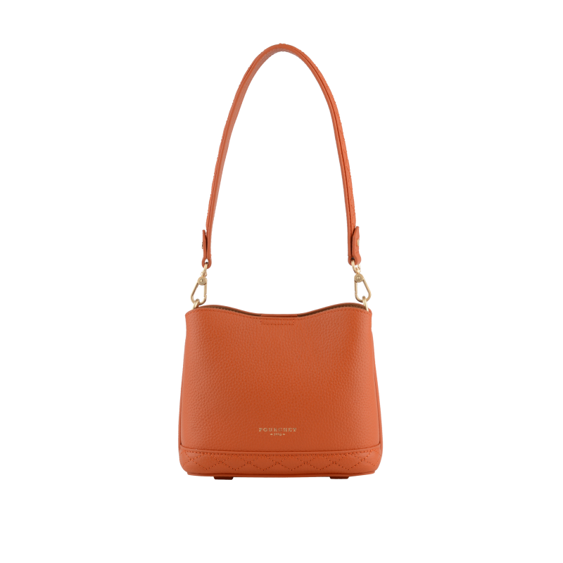 Satchel - cowhide leather POURCHET Orange