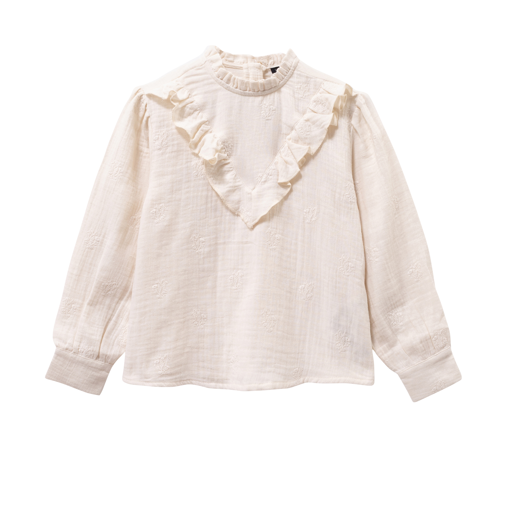 Embroidered cotton gauze shirt IKKS JUNIOR White