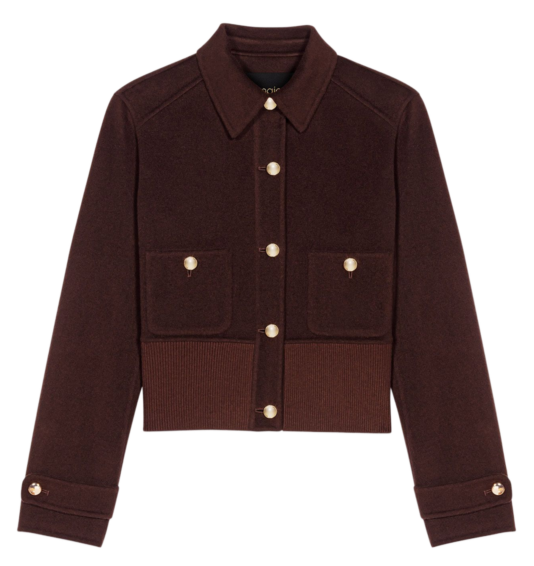 Blouson aus Wollmix mit klassischem Kragen MAJE Braun