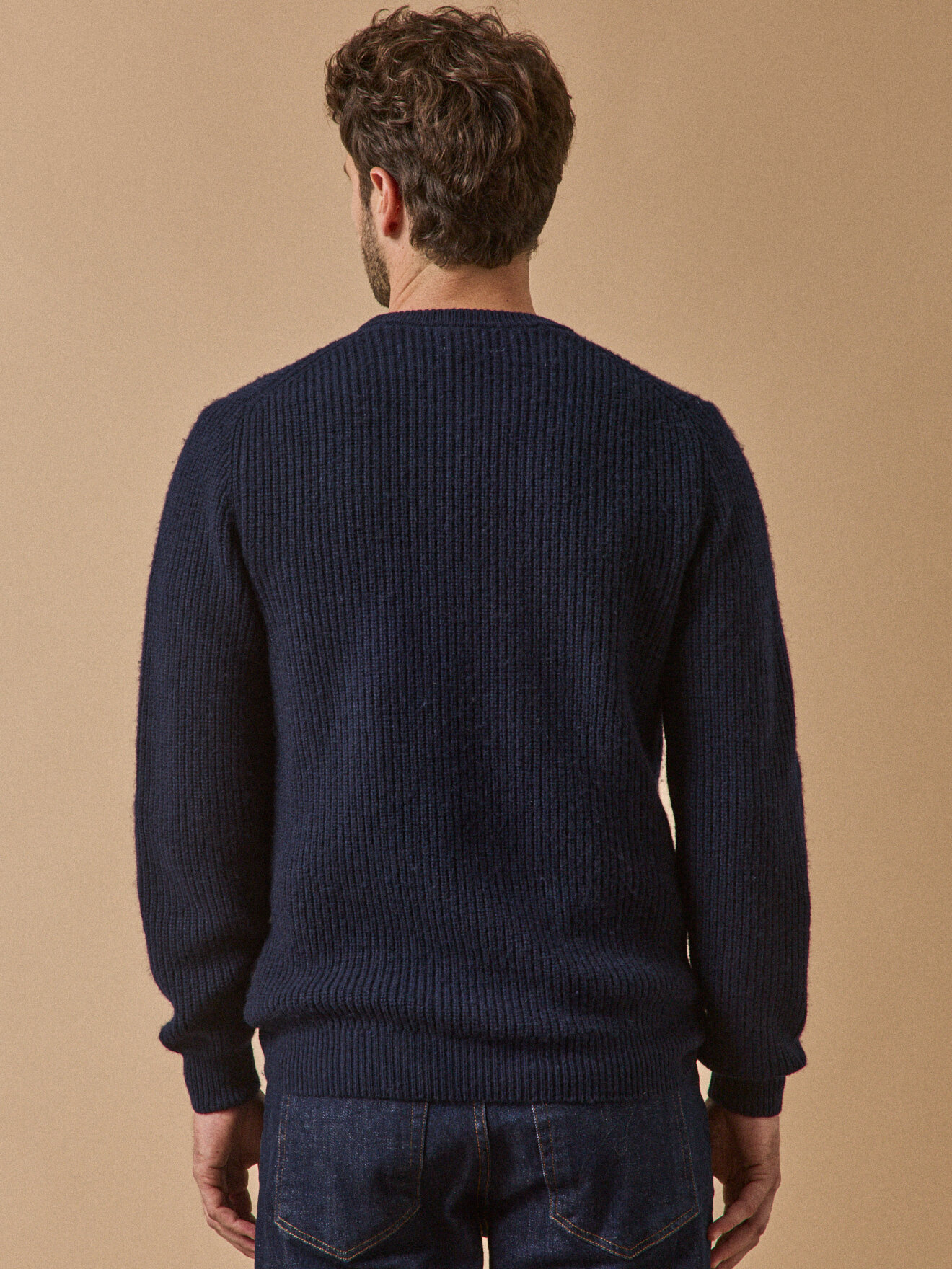 Rib-knit round-neck T-shirt CYRILLUS Blue