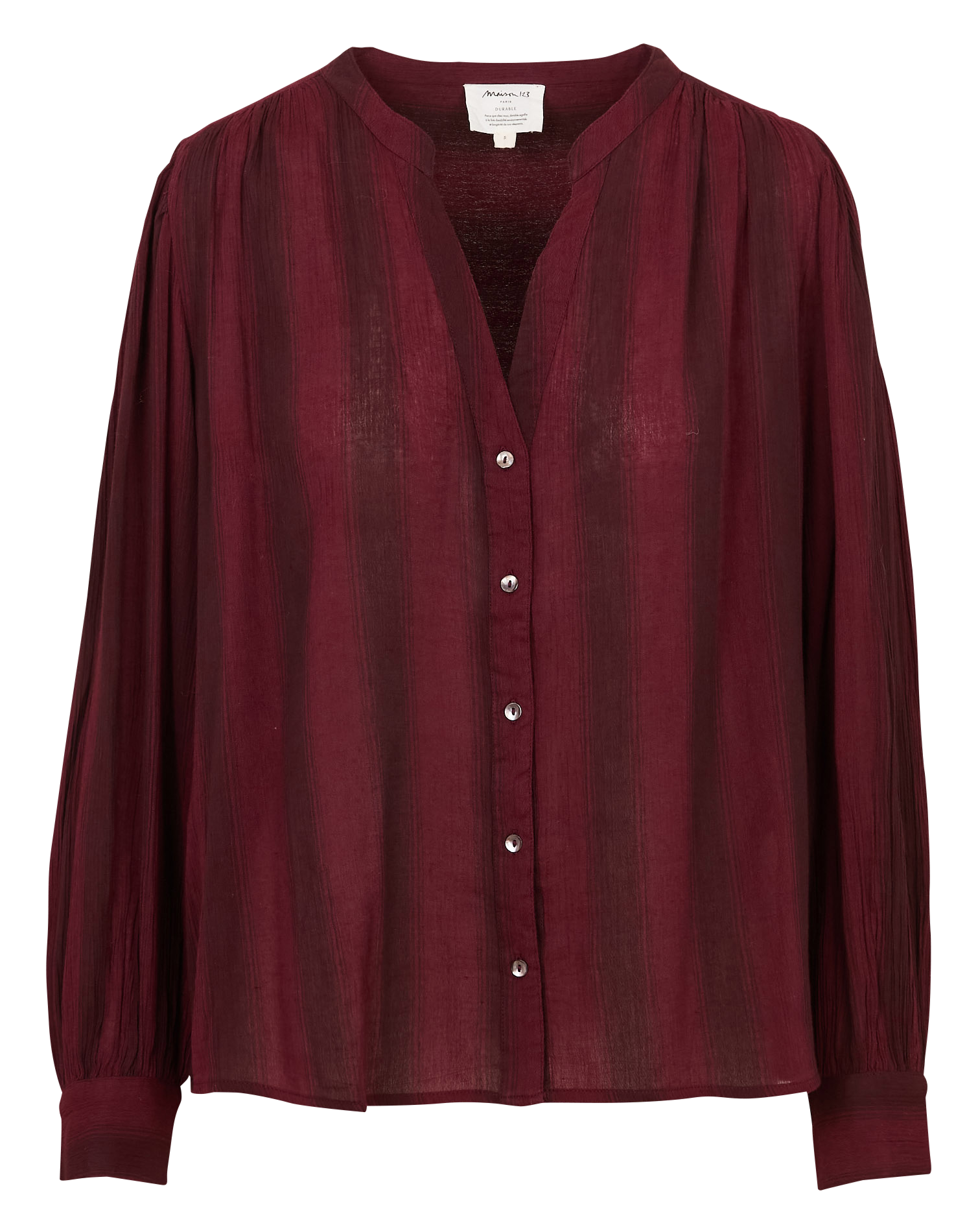 Cotton-blend blouse with Tunisian collar MAISON 123 Red