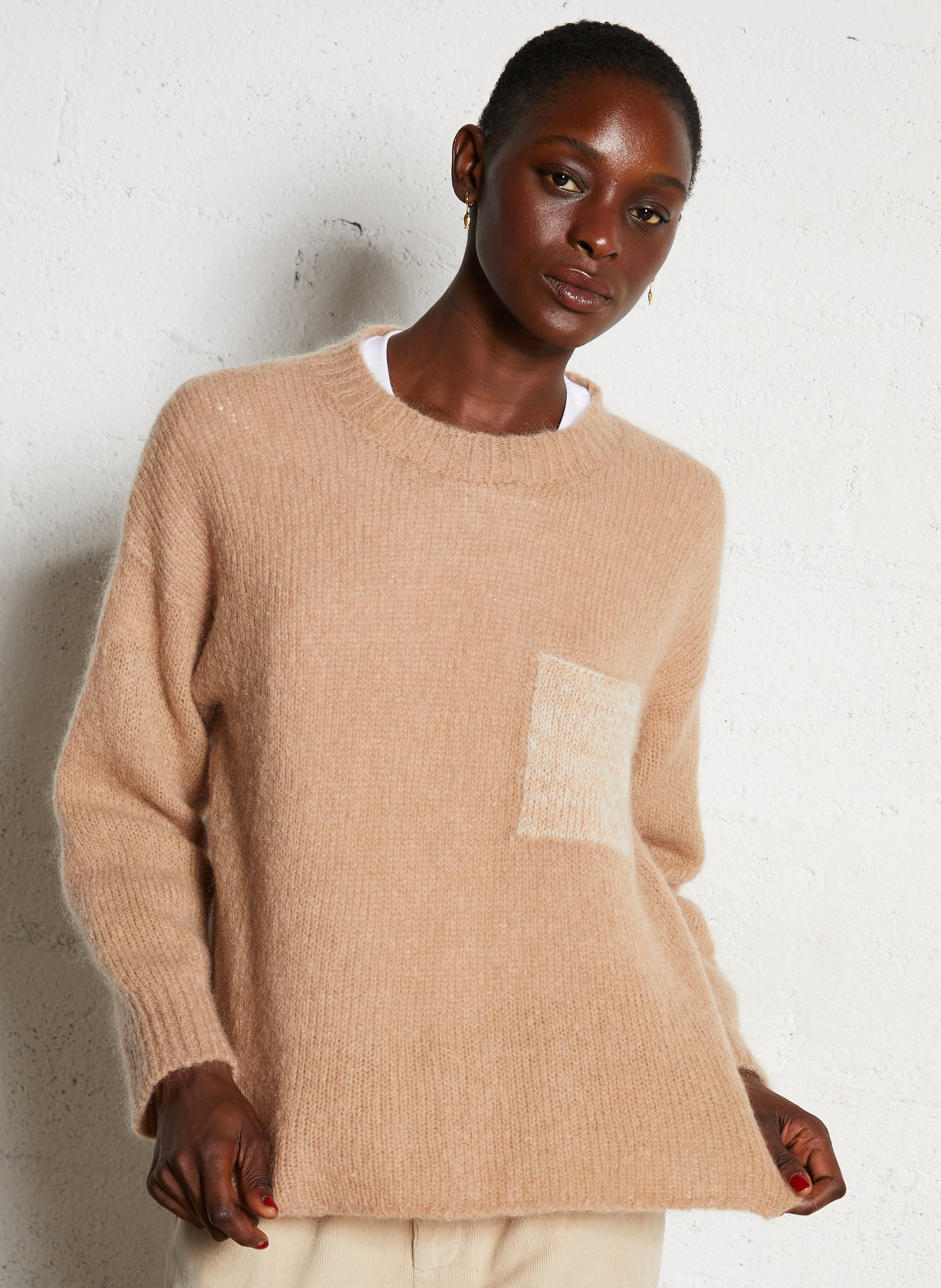 Pull col rond en laine mélangée MAISON ANJE