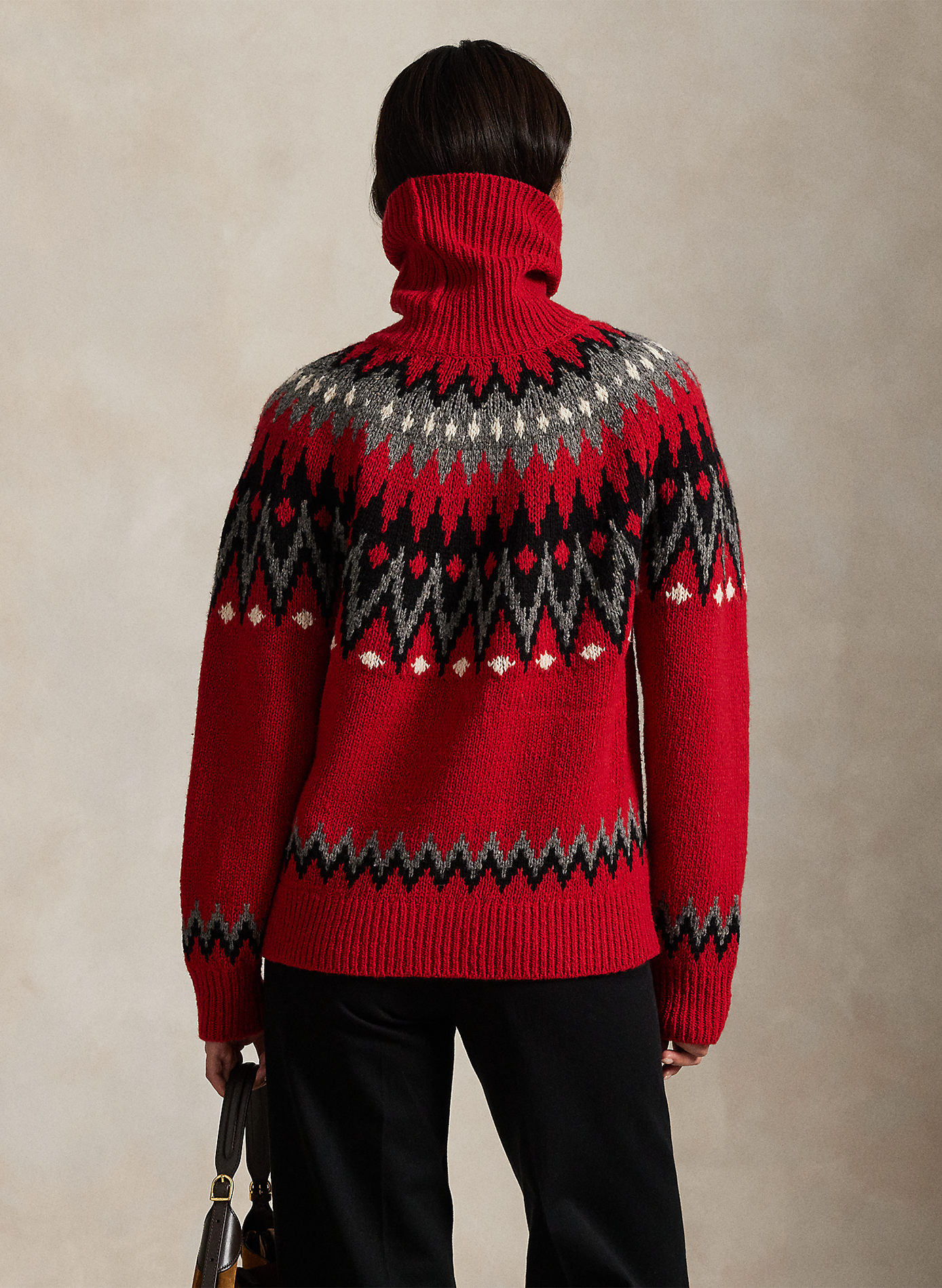 Pull col roulé en laine mélangée POLO RALPH LAUREN Rouge