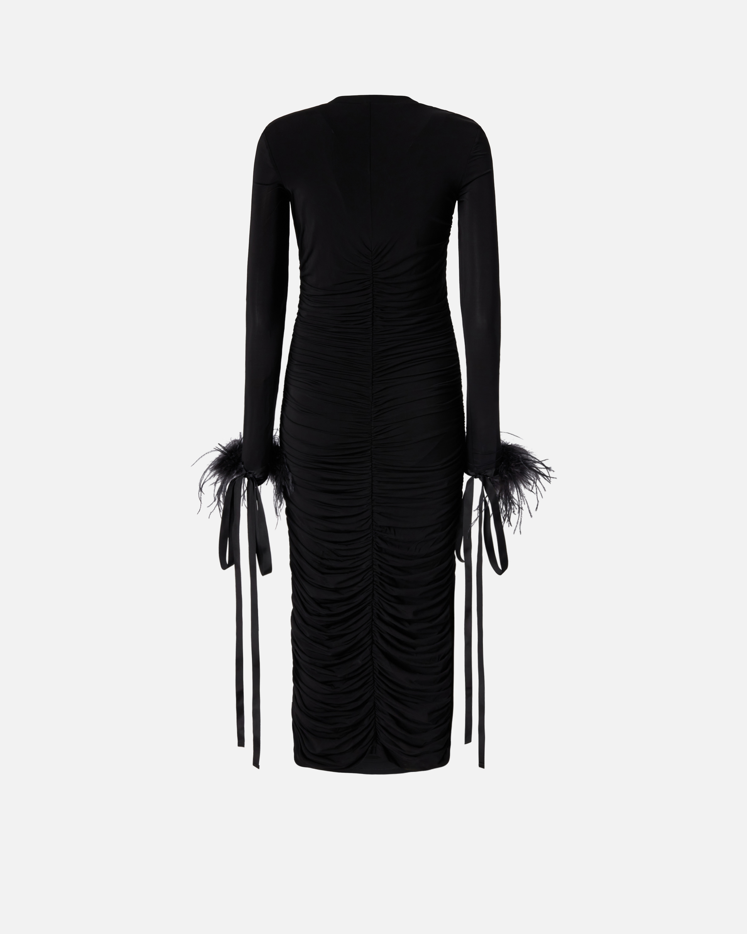 V-neck dress with draping PINKO Black
