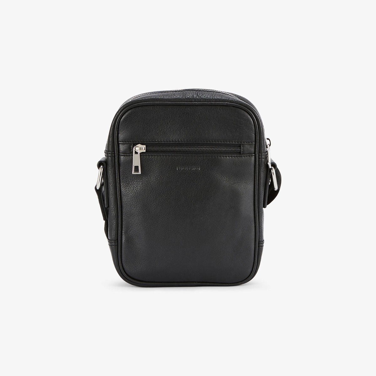 Small leather crossbody bag with embossed logo SERGE BLANCO Black