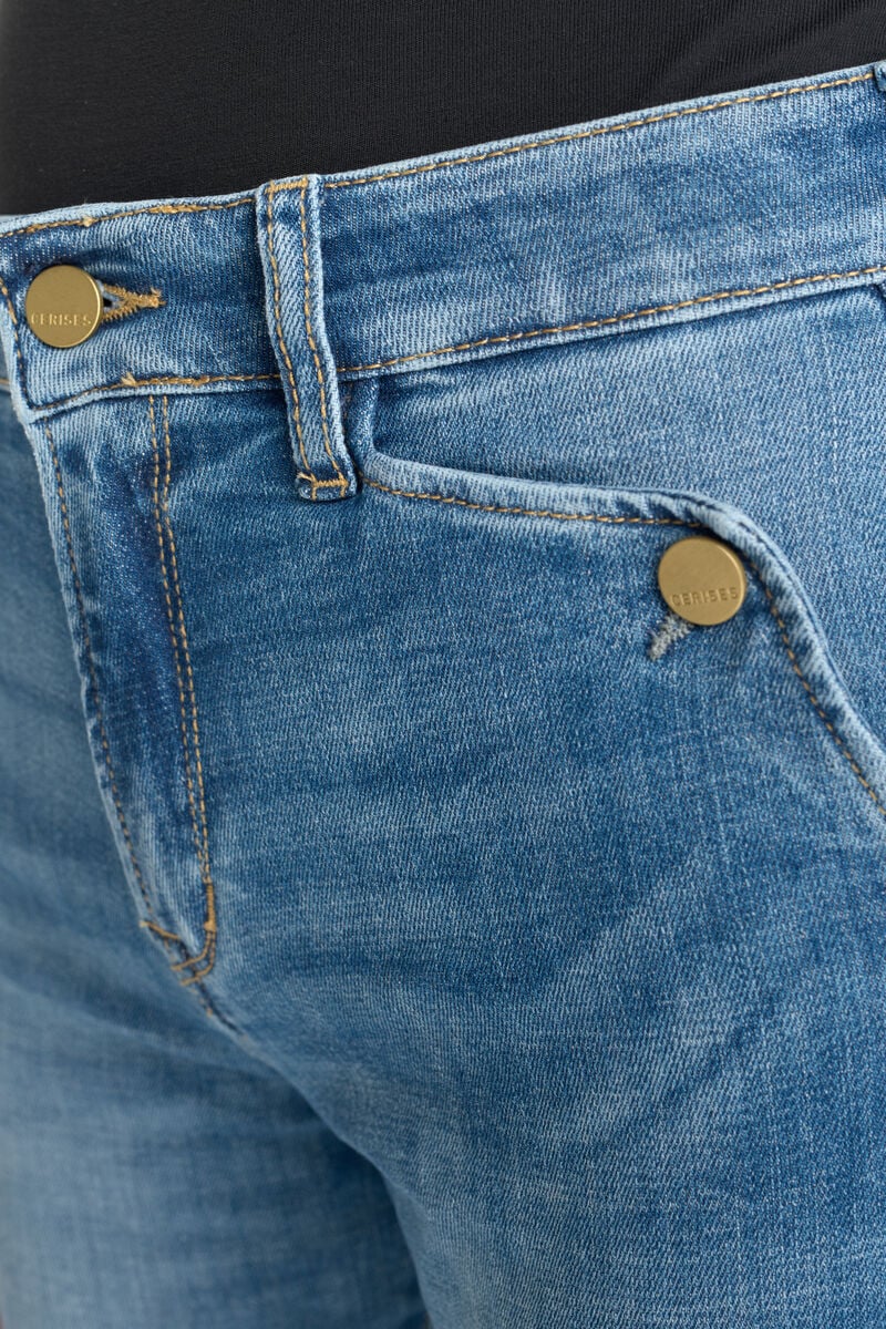 Straight jeans, 7/8 length LE TEMPS DES CERISES Blue