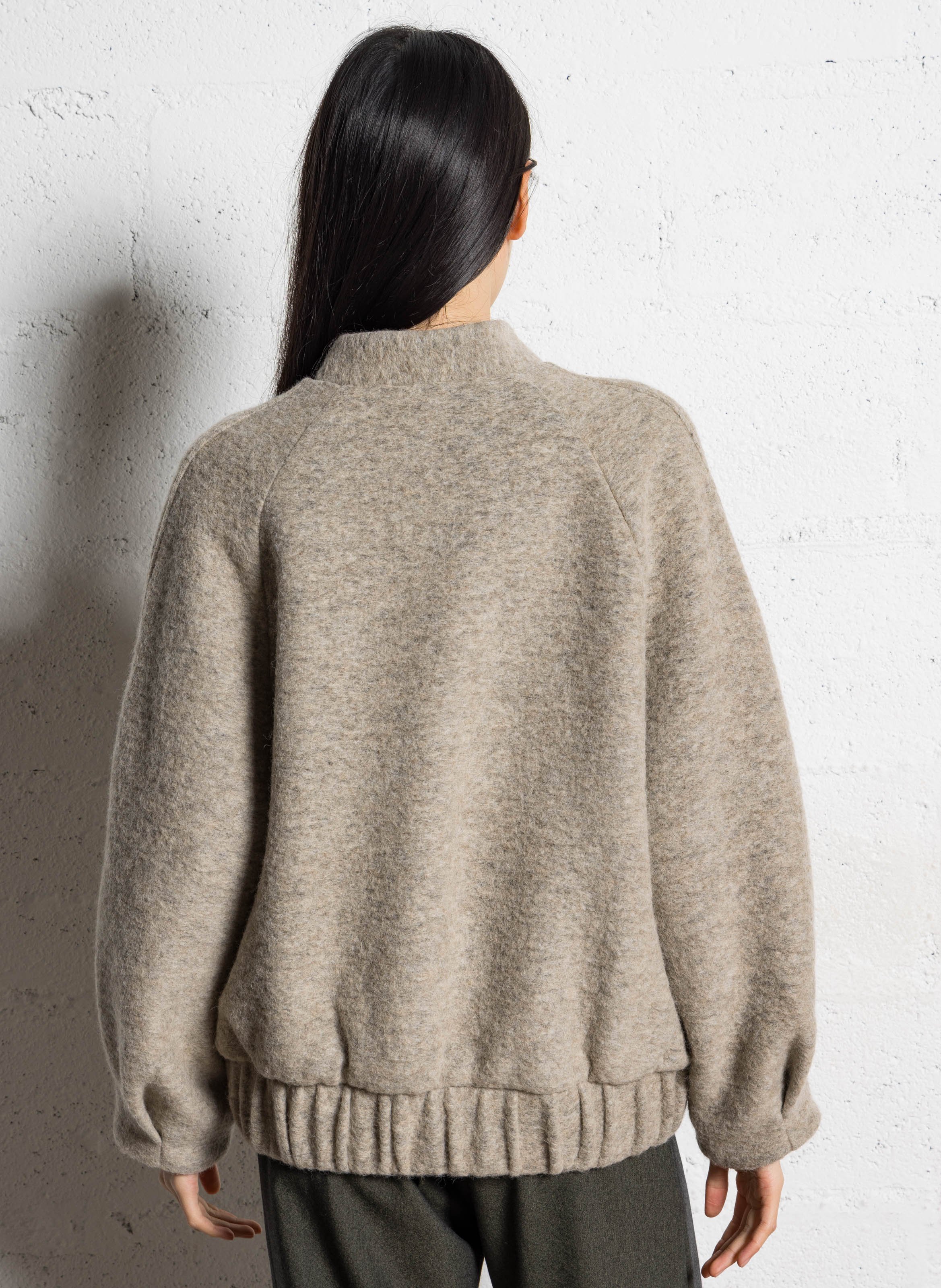 Veste col teddy en laine mélangée DES PETITS HAUTS Beige