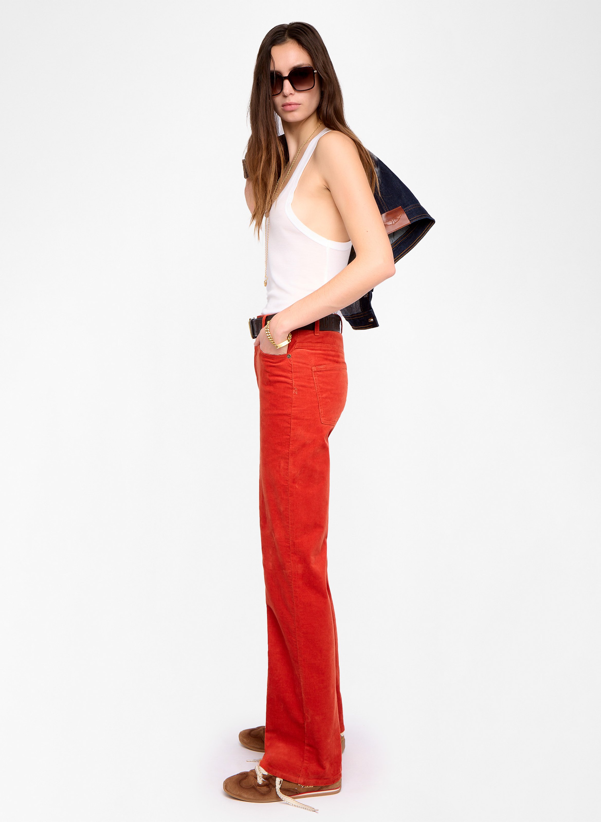 Plain high-waisted straight-cut pants ZADIG&VOLTAIRE Orange