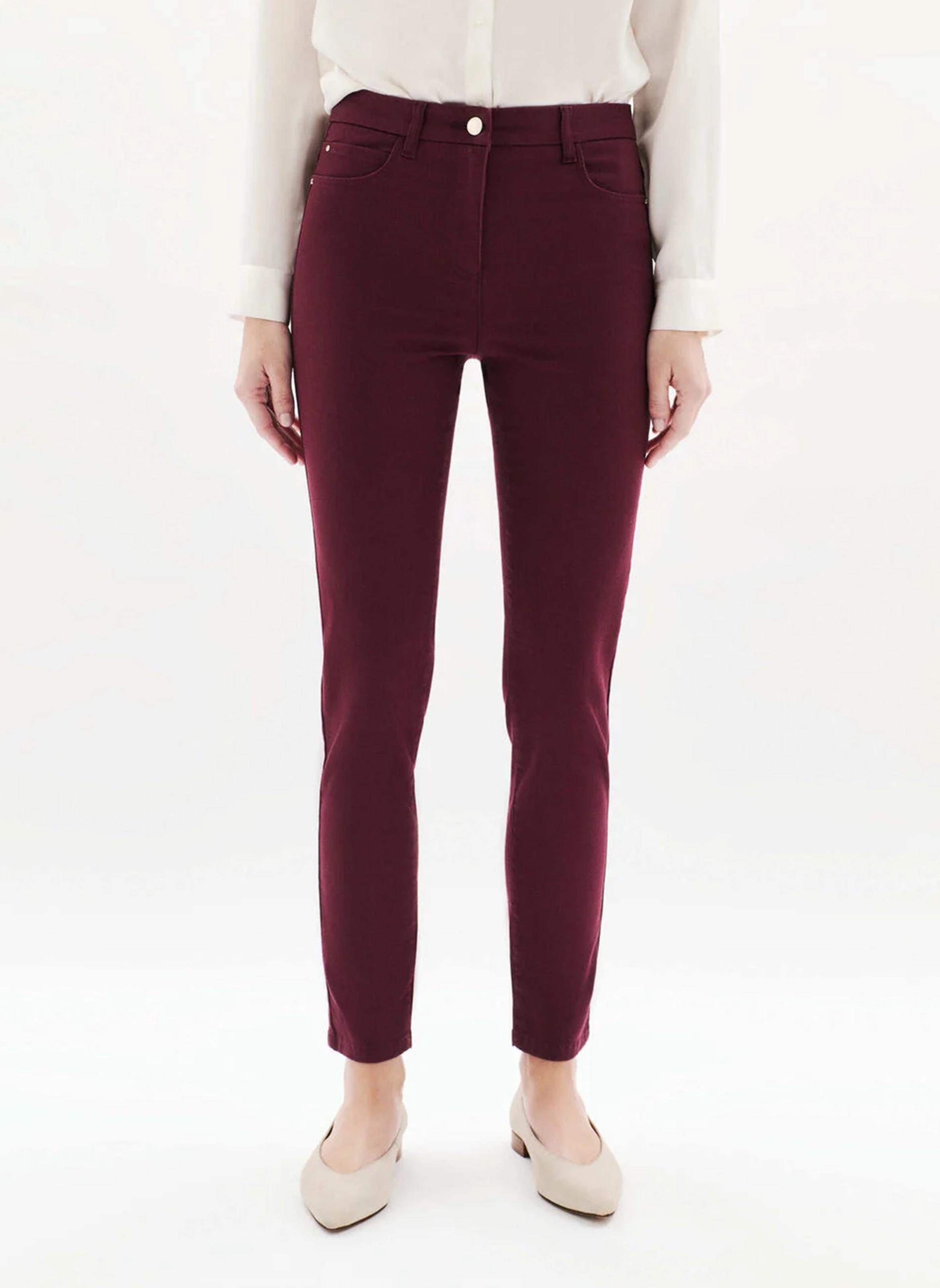 Cotton-mix slim trousers CAROLL Red