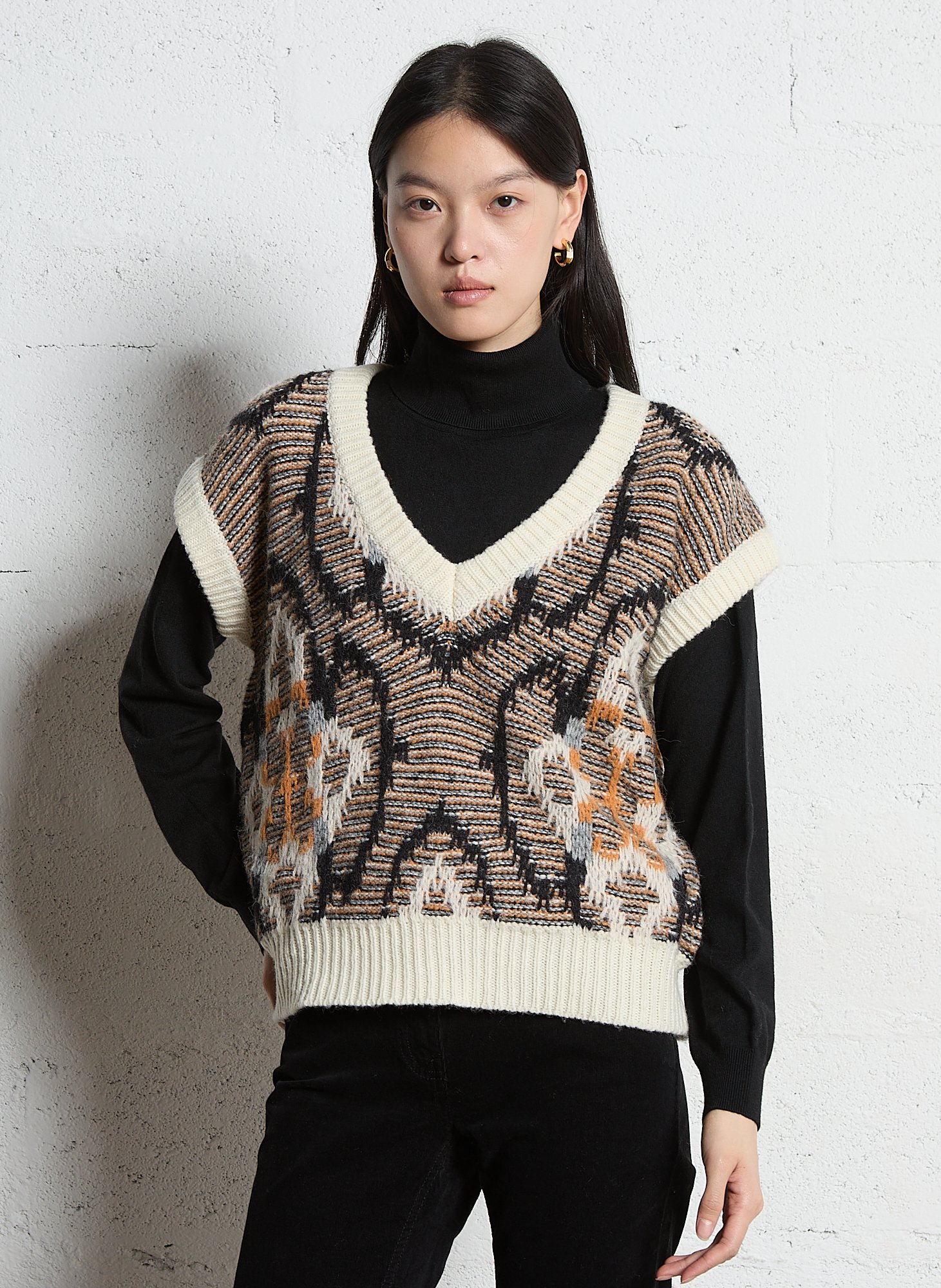 Blossom V-neck wool-blend sweater MAISON 123