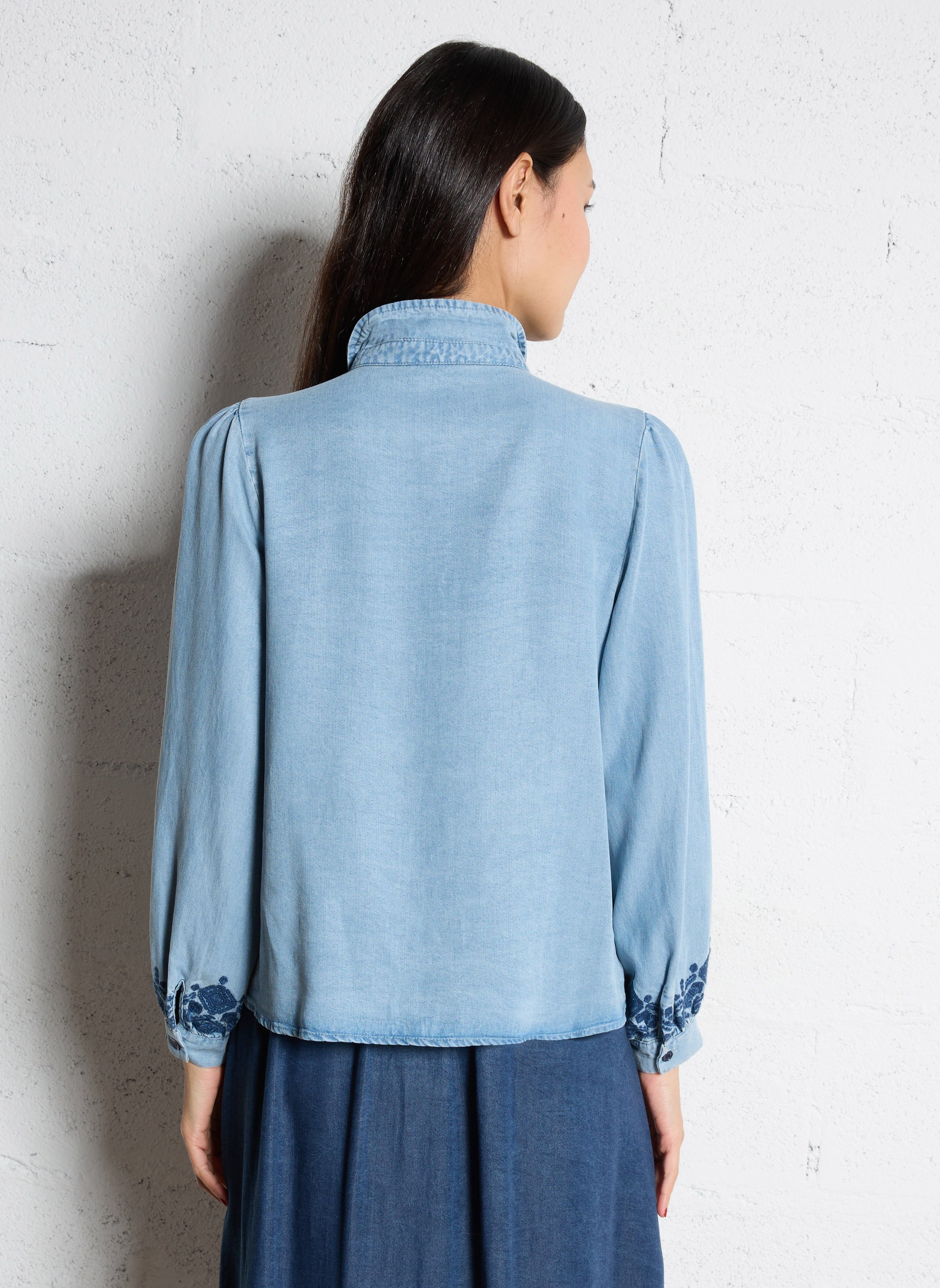 Chemise brodée ample col classique  LA PETITE ETOILE Jean Stone