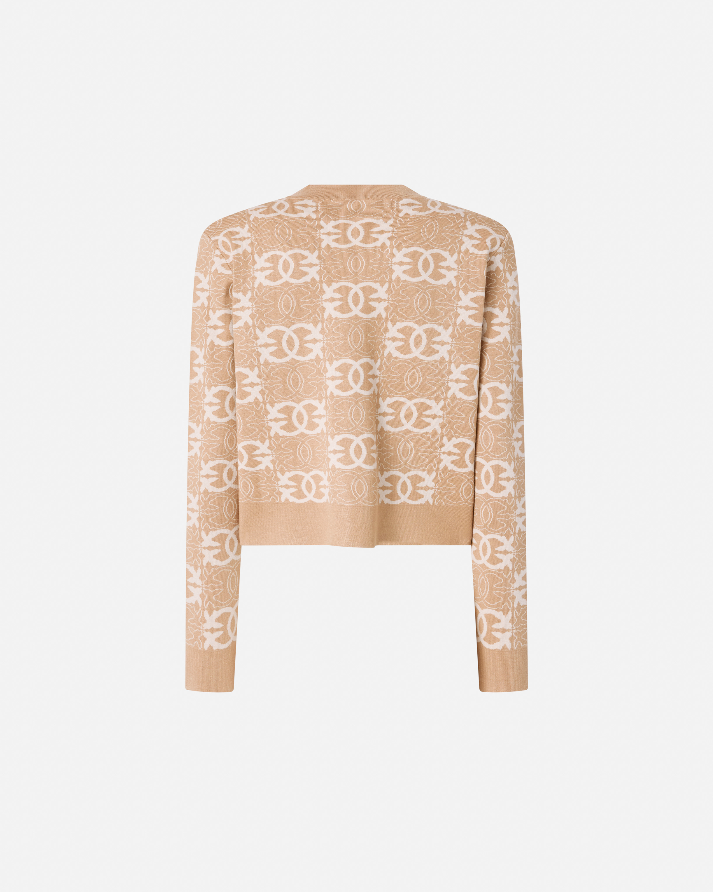 Cardigan with love birds logo PINKO Brown