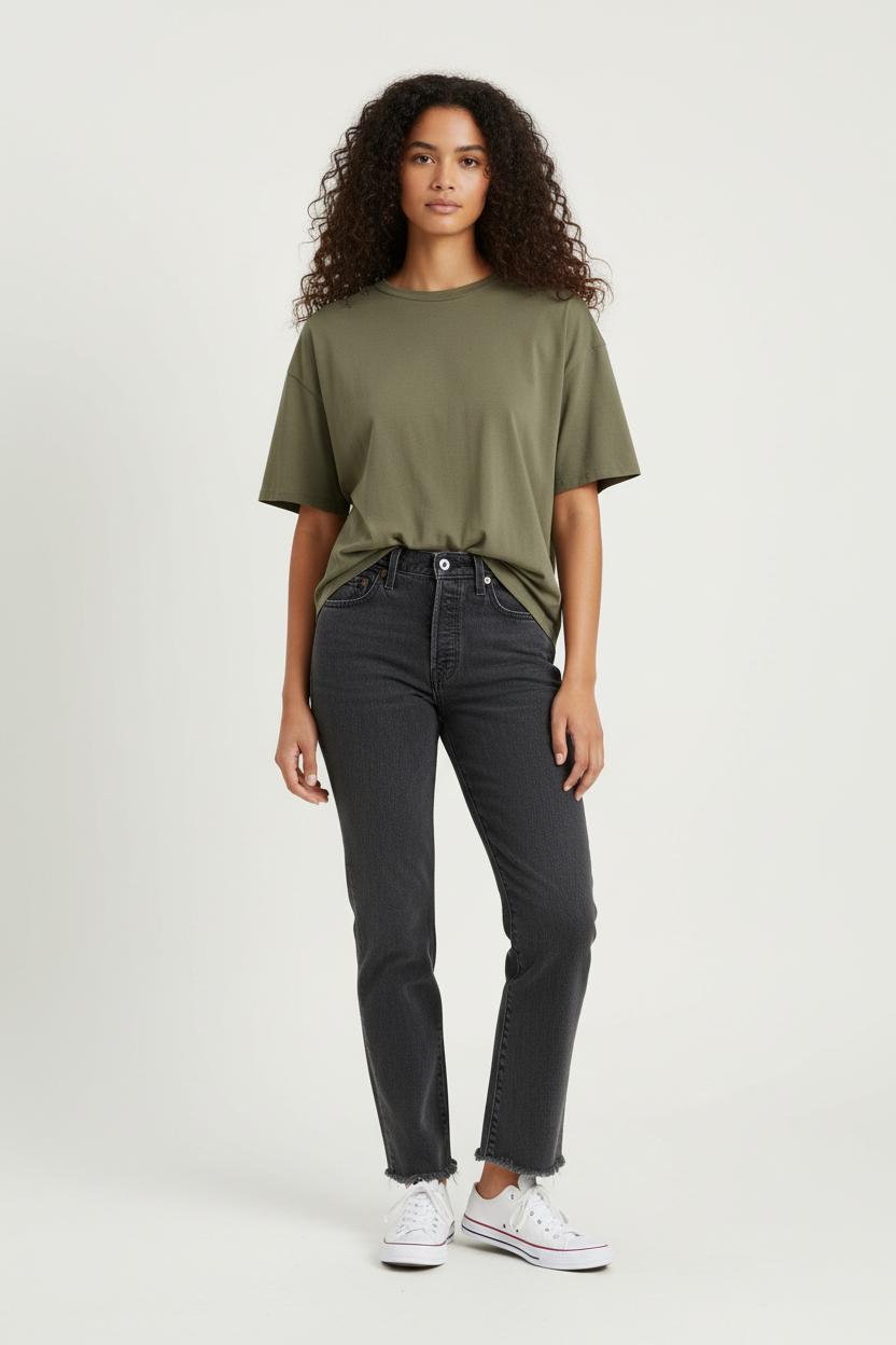 Cropped slim jeans with studs LEVI'S - Seconde main Grey