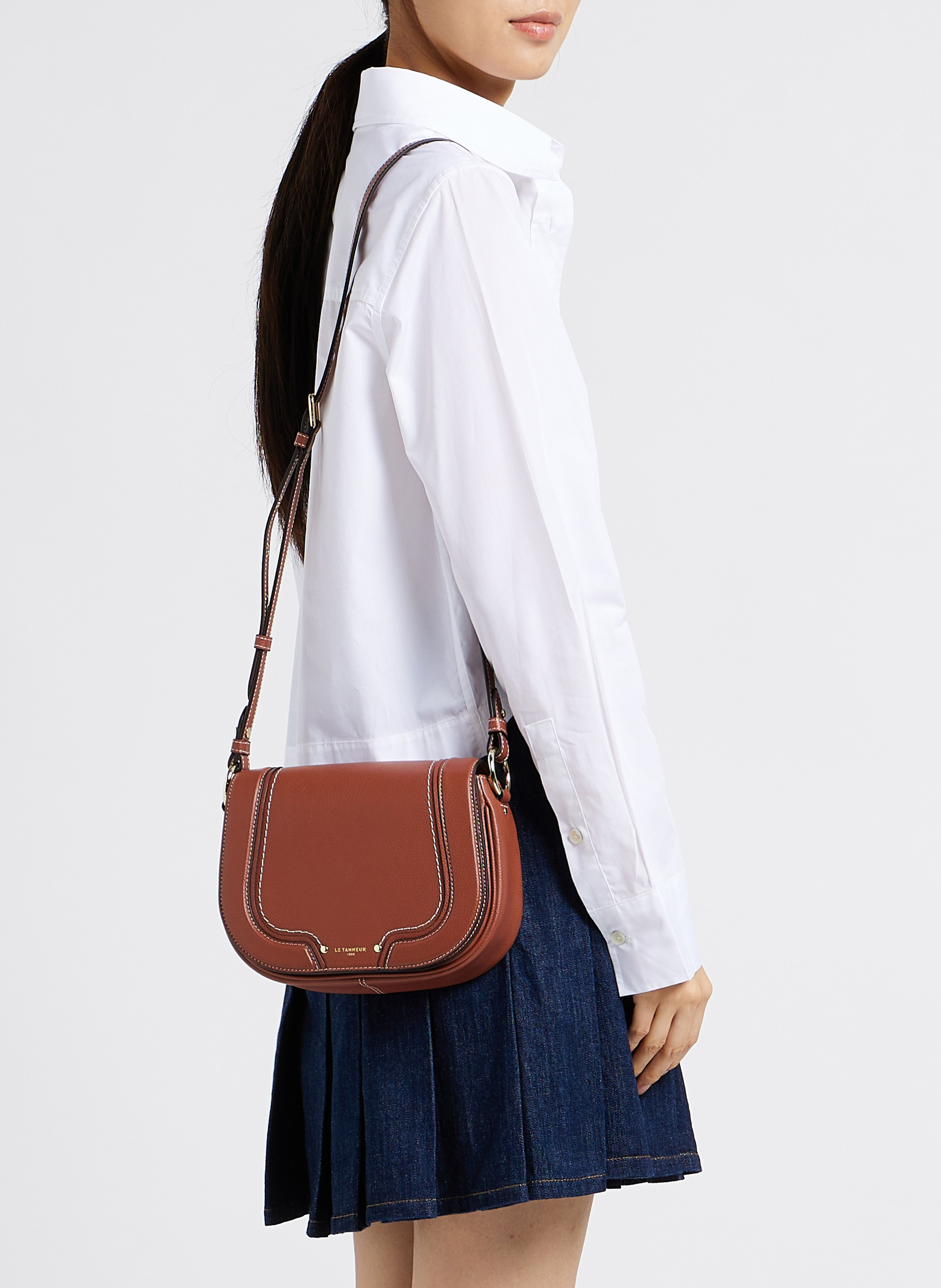 Sac épaule en cuir  LE TANNEUR Marron