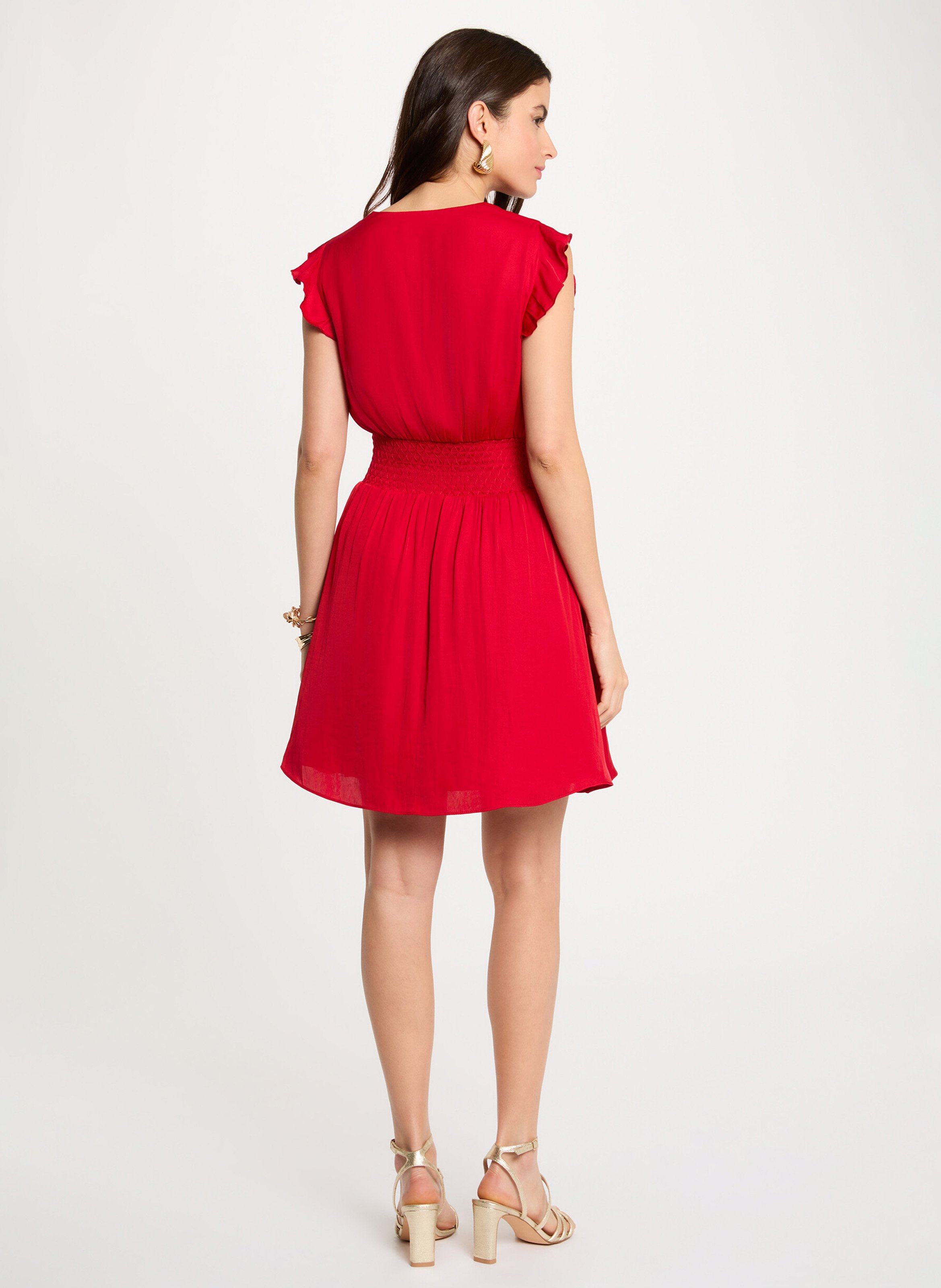 Short dress with wrap neckline MORGAN Red
