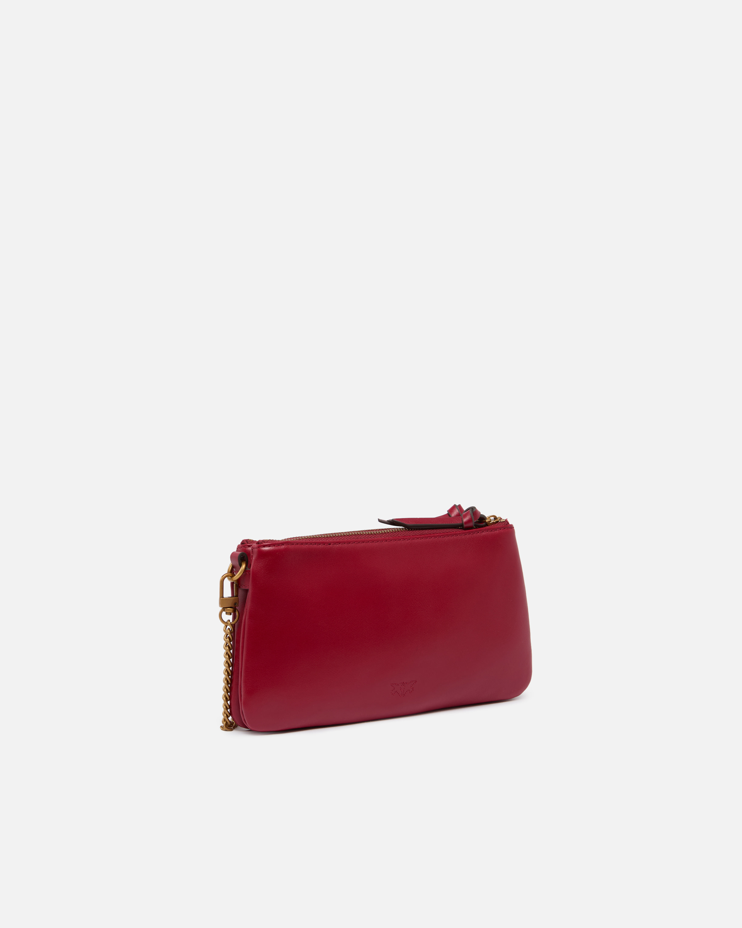 Small leather shoulder bag with love birds logo PINKO Red