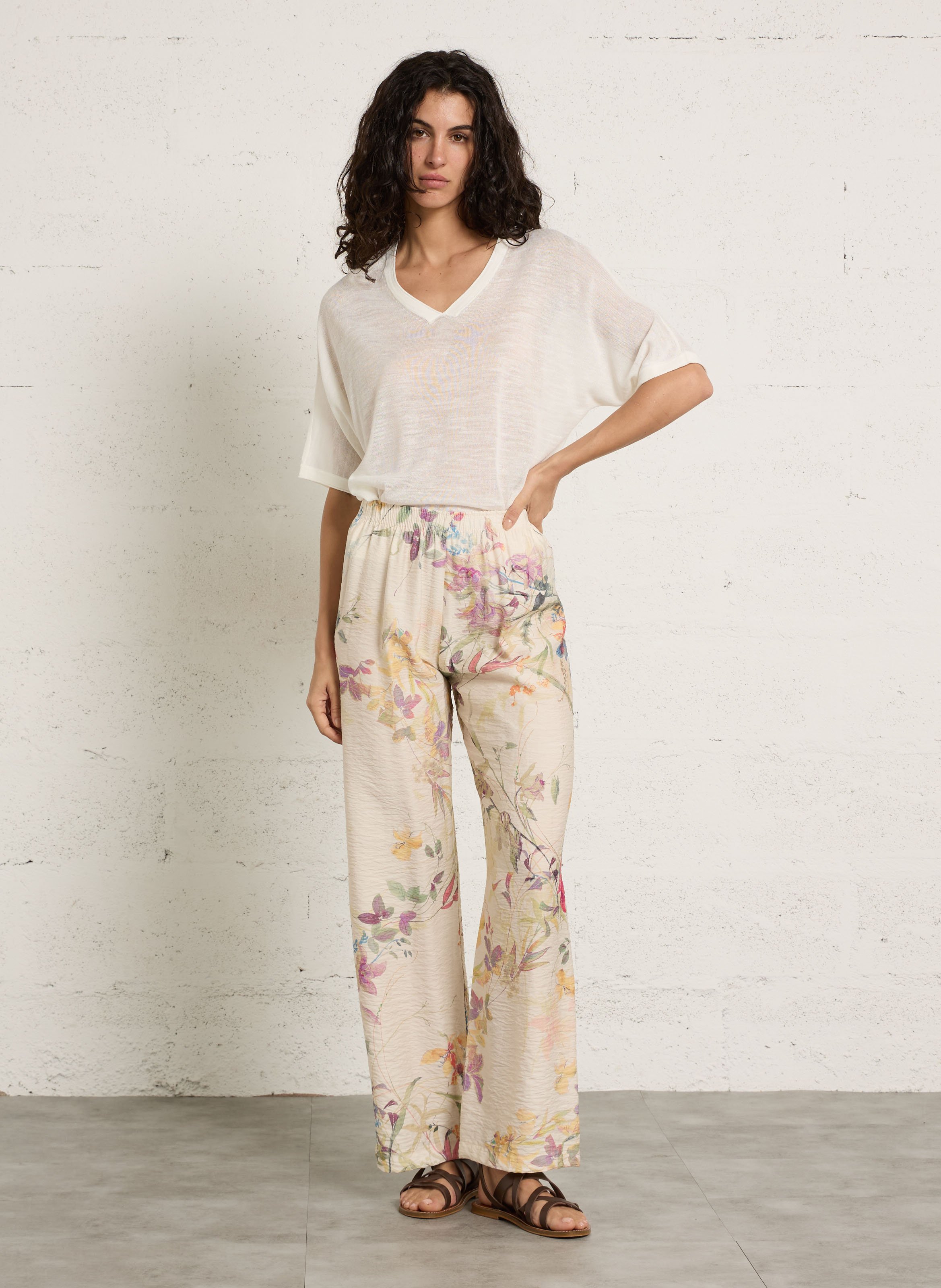 Pantalon large imprimé IMPERIAL Multicolore