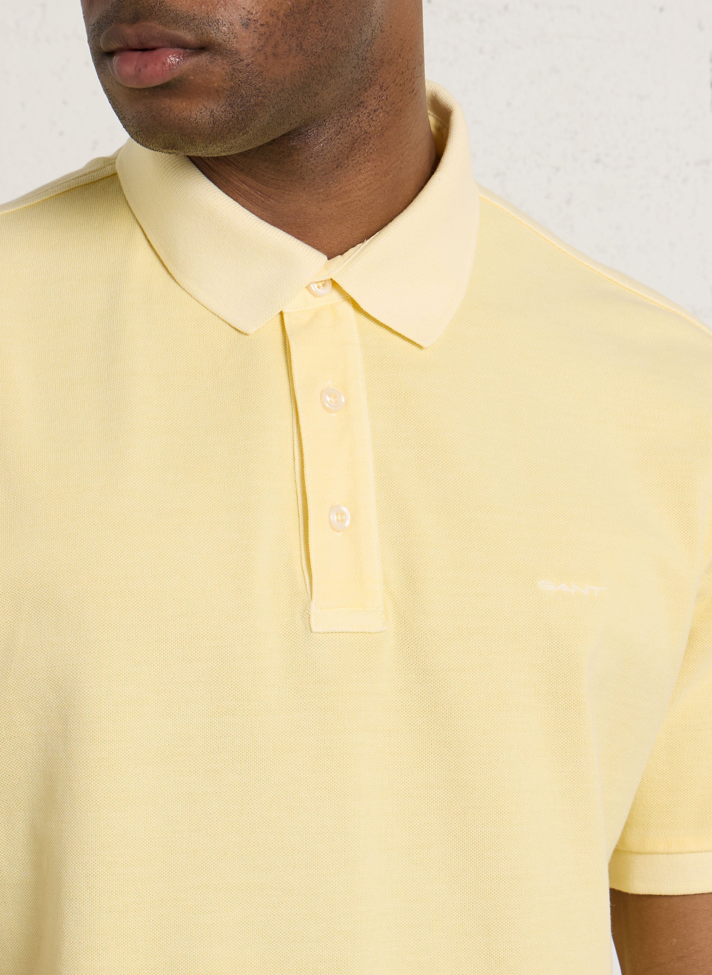 Straight cotton polo shirt GANT Yellow