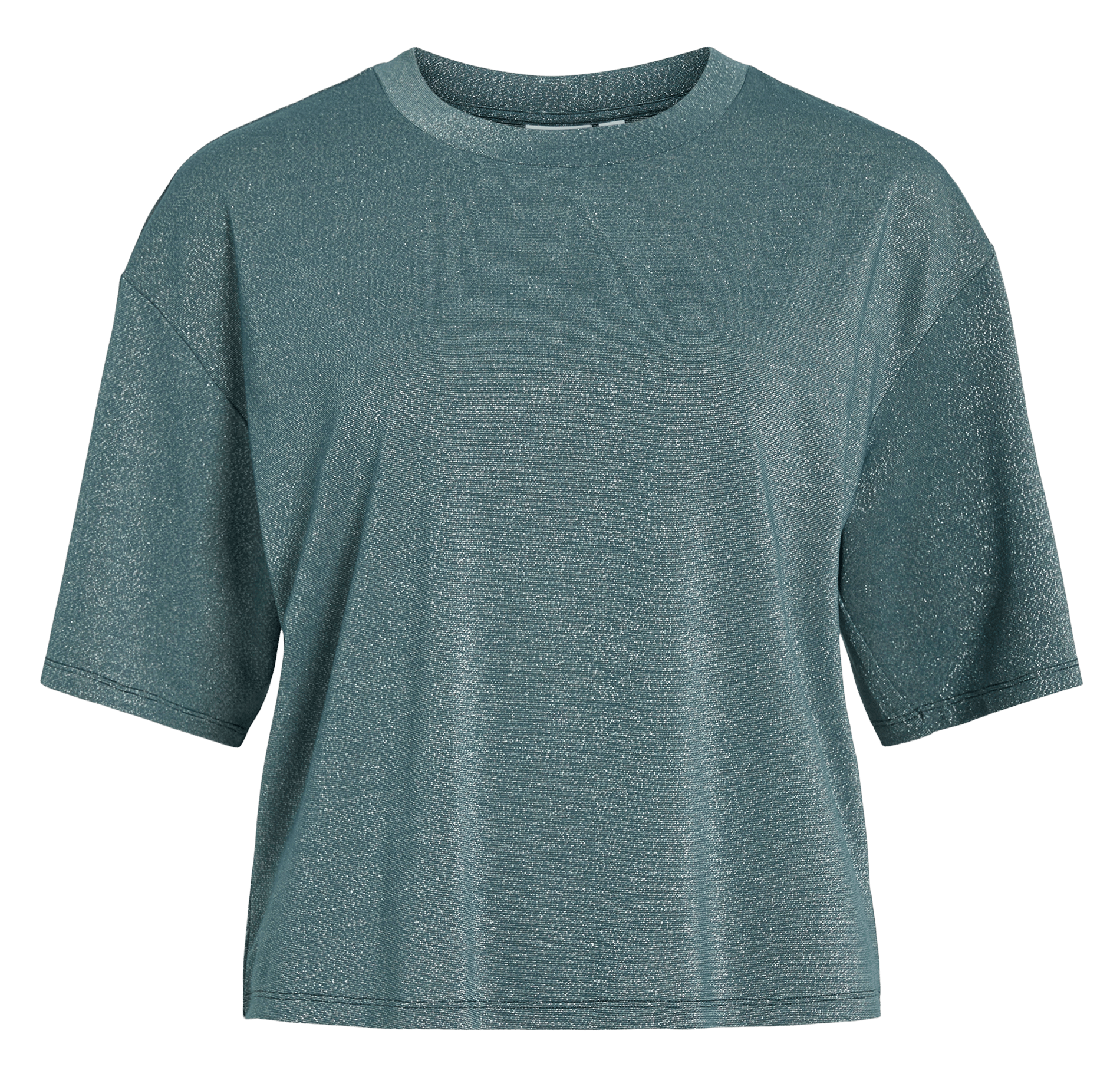 Top manches courtes col rond pailleté VILA Bleu