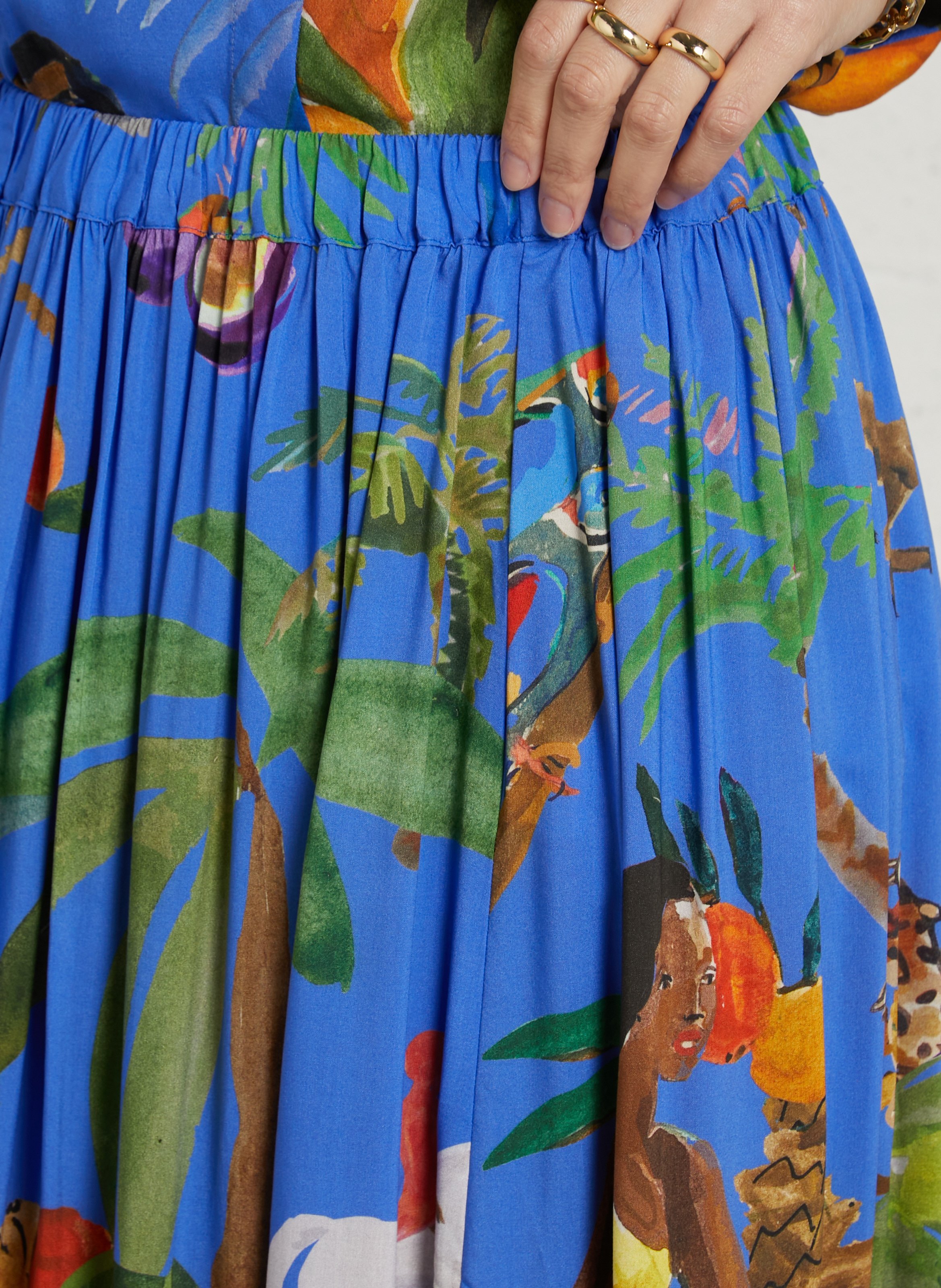 Anel - Bedruckter Midirock G.KERO Blau