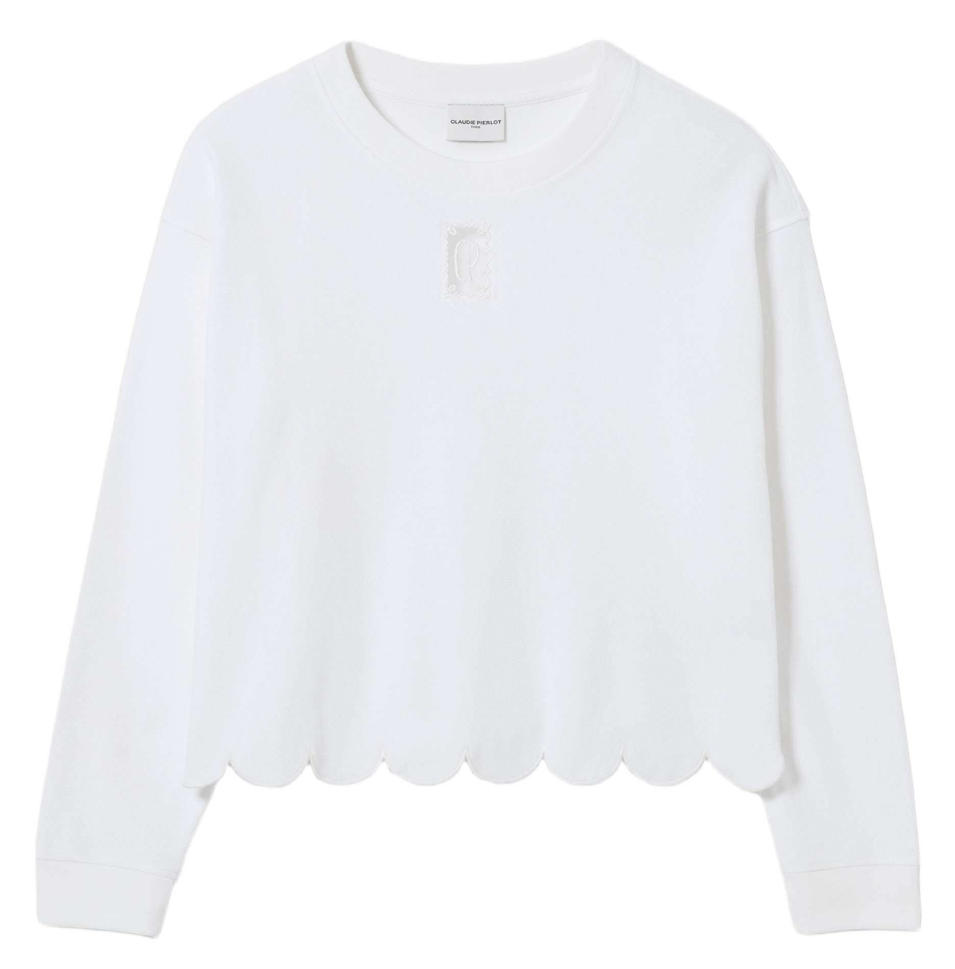 Sweatshirt van piqué katoen CLAUDIE PIERLOT Beige