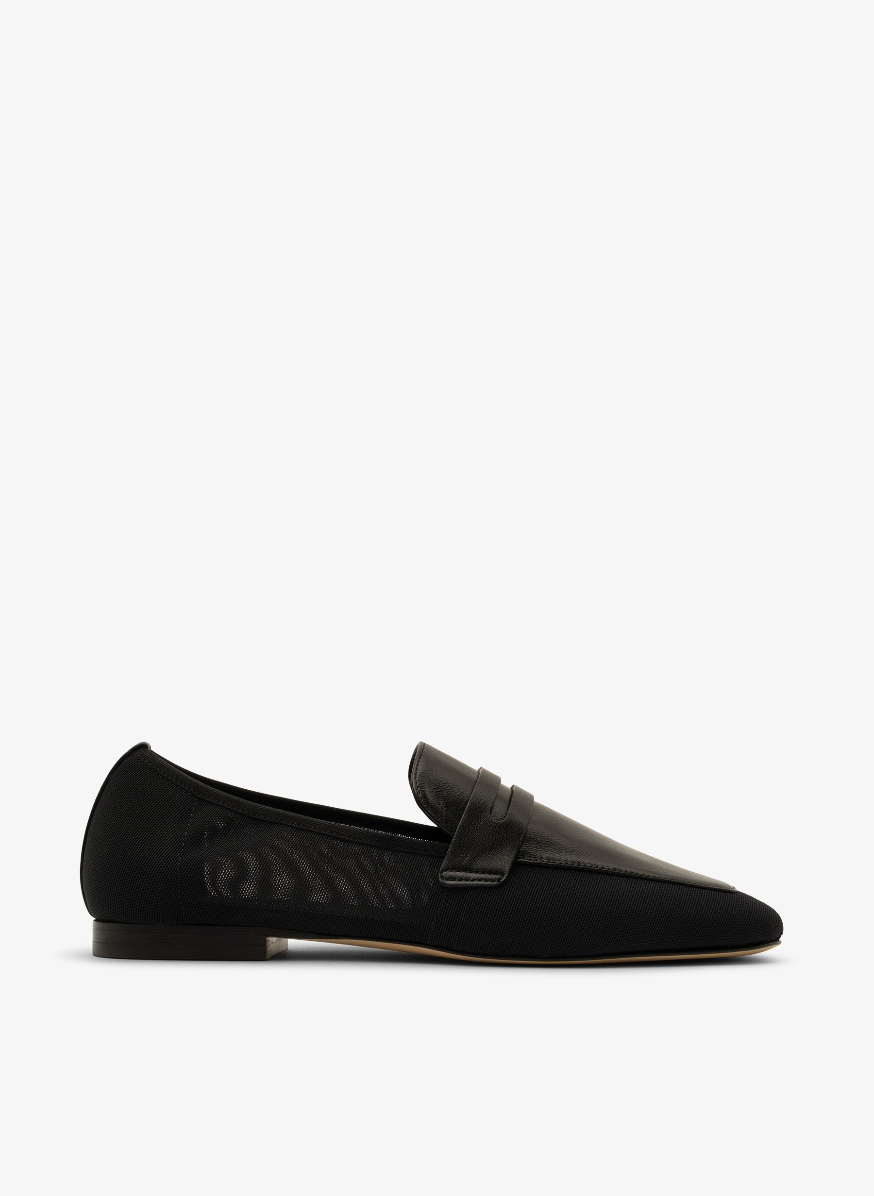 Black mesh and nappa leather moccasins PARALLELE PARIS Black