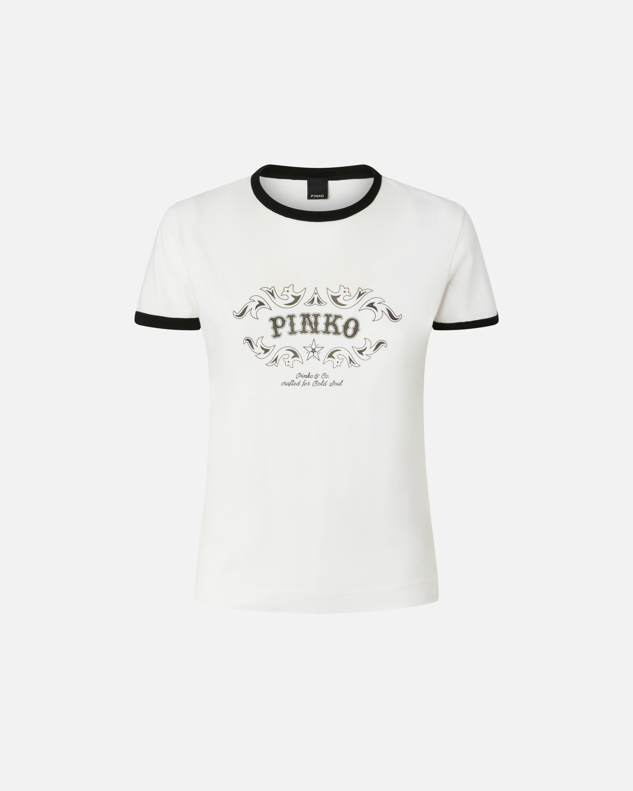 T-shirt à logo imprimé PINKO Rayé