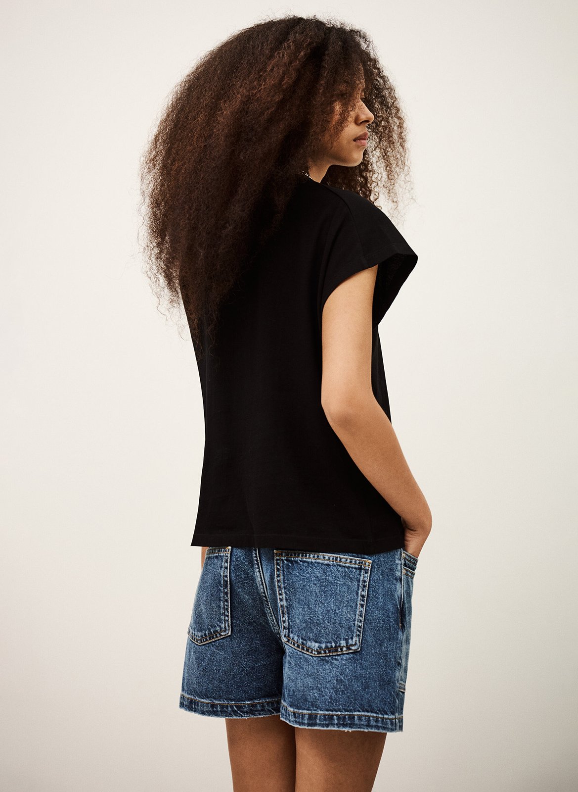 Effen top met lange mouwen en ronde hals BA&SH Zwart