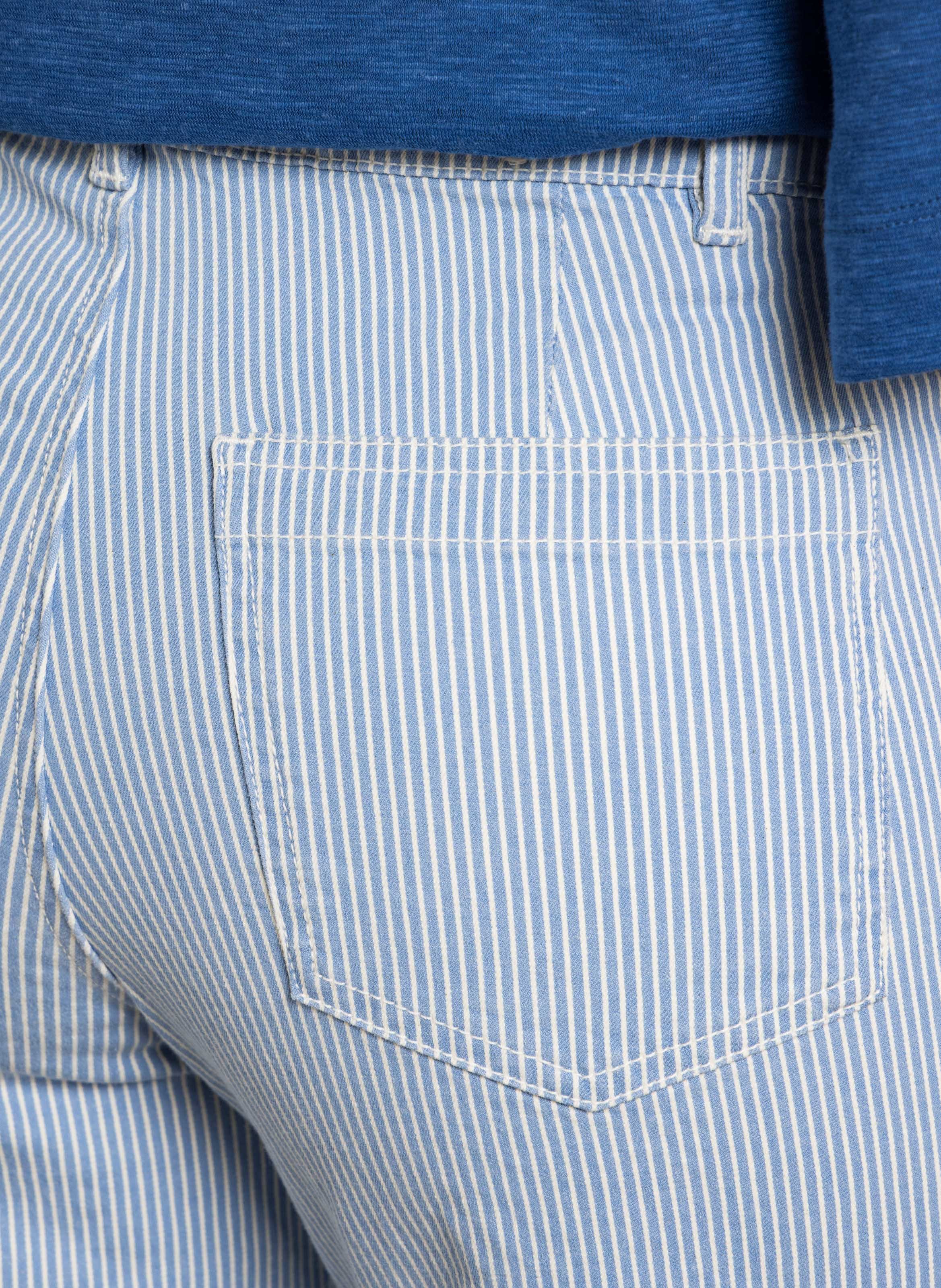 Gestreepte cropped jeans van gemengd katoen. MAISON 123 Blauw