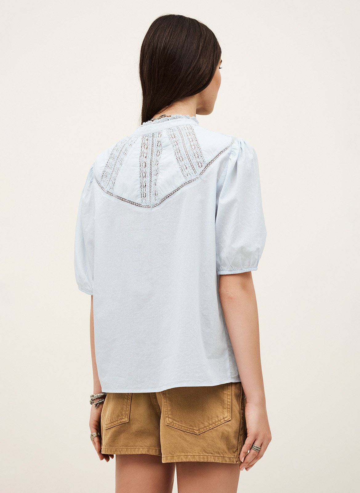 Katoenen oversized blouse Blauw