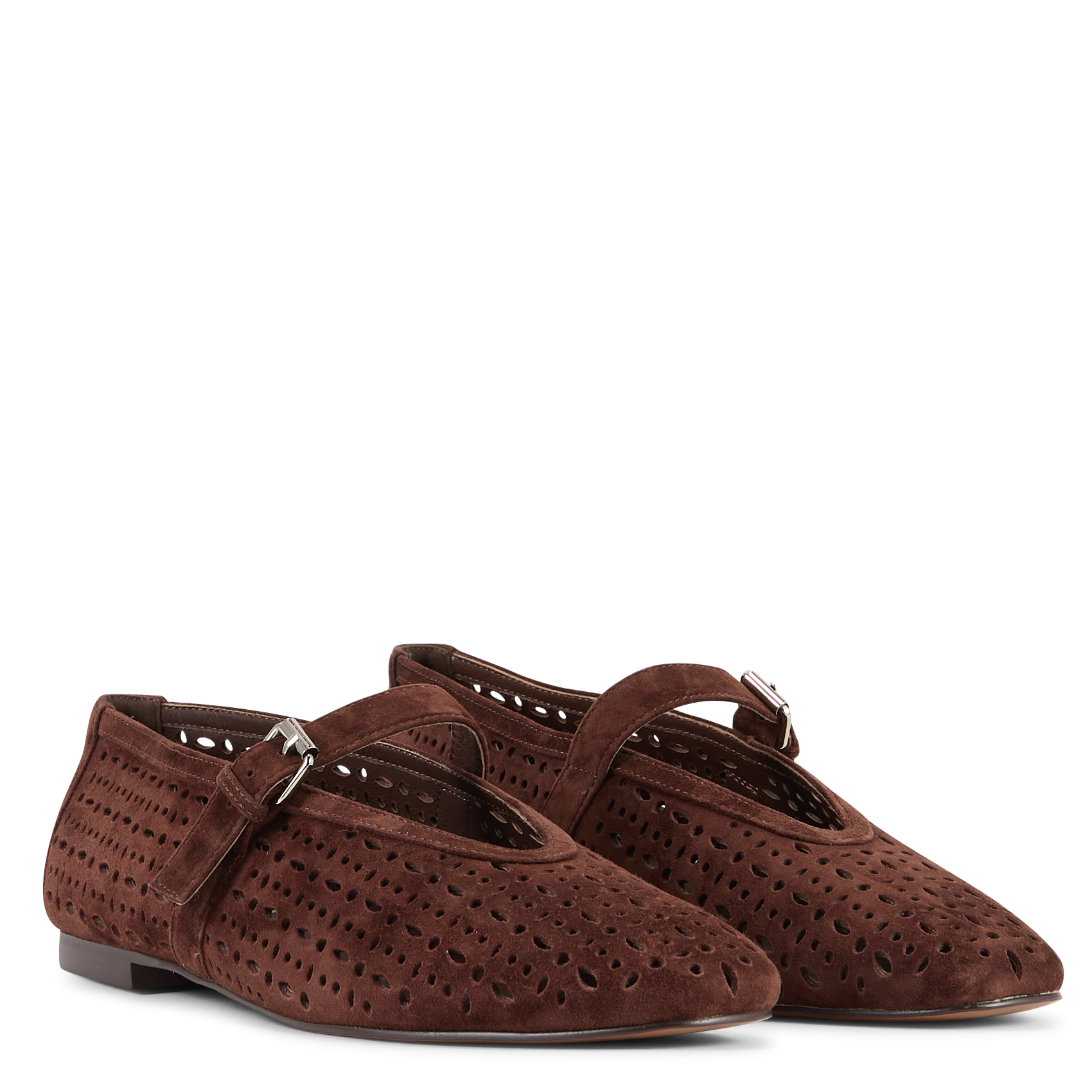 Ballerines en cuir perforé BIBI LOU Marron