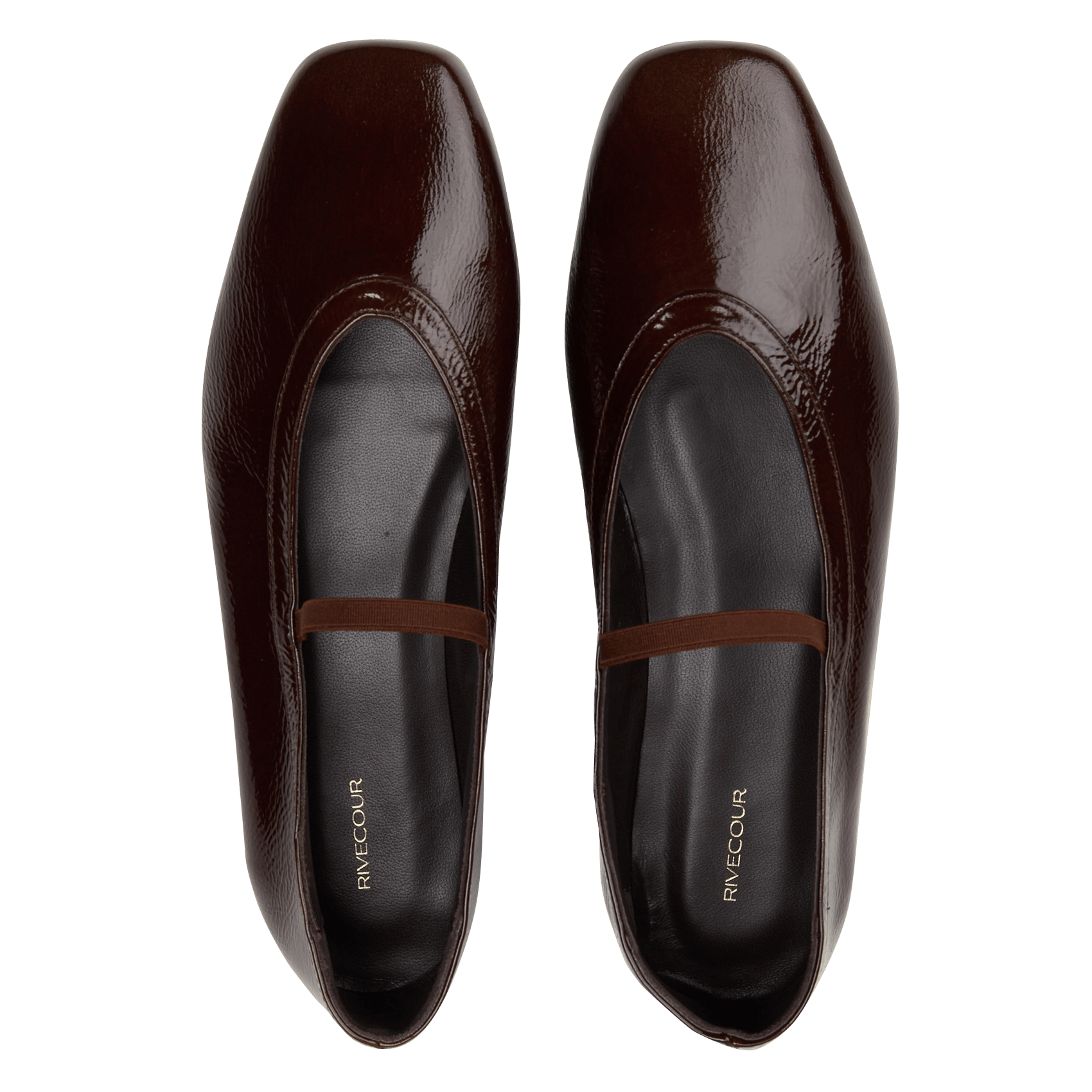 Lederstiefel mit goldfarbenen Nieten RIVECOUR Braun