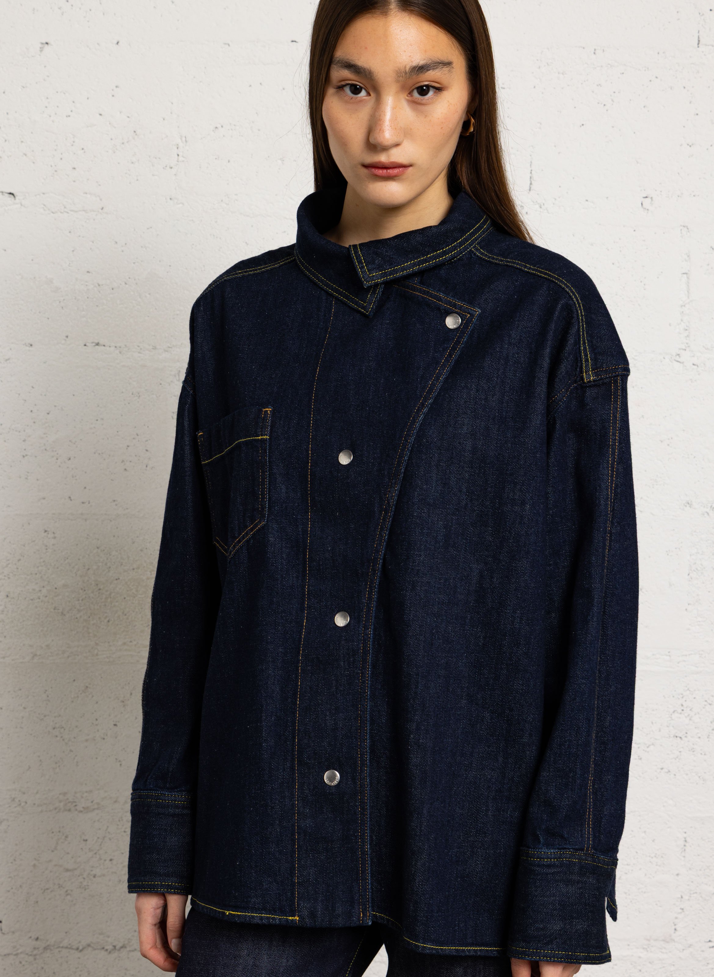Veste en jean oversize en coton MARGAUX LONNBERG