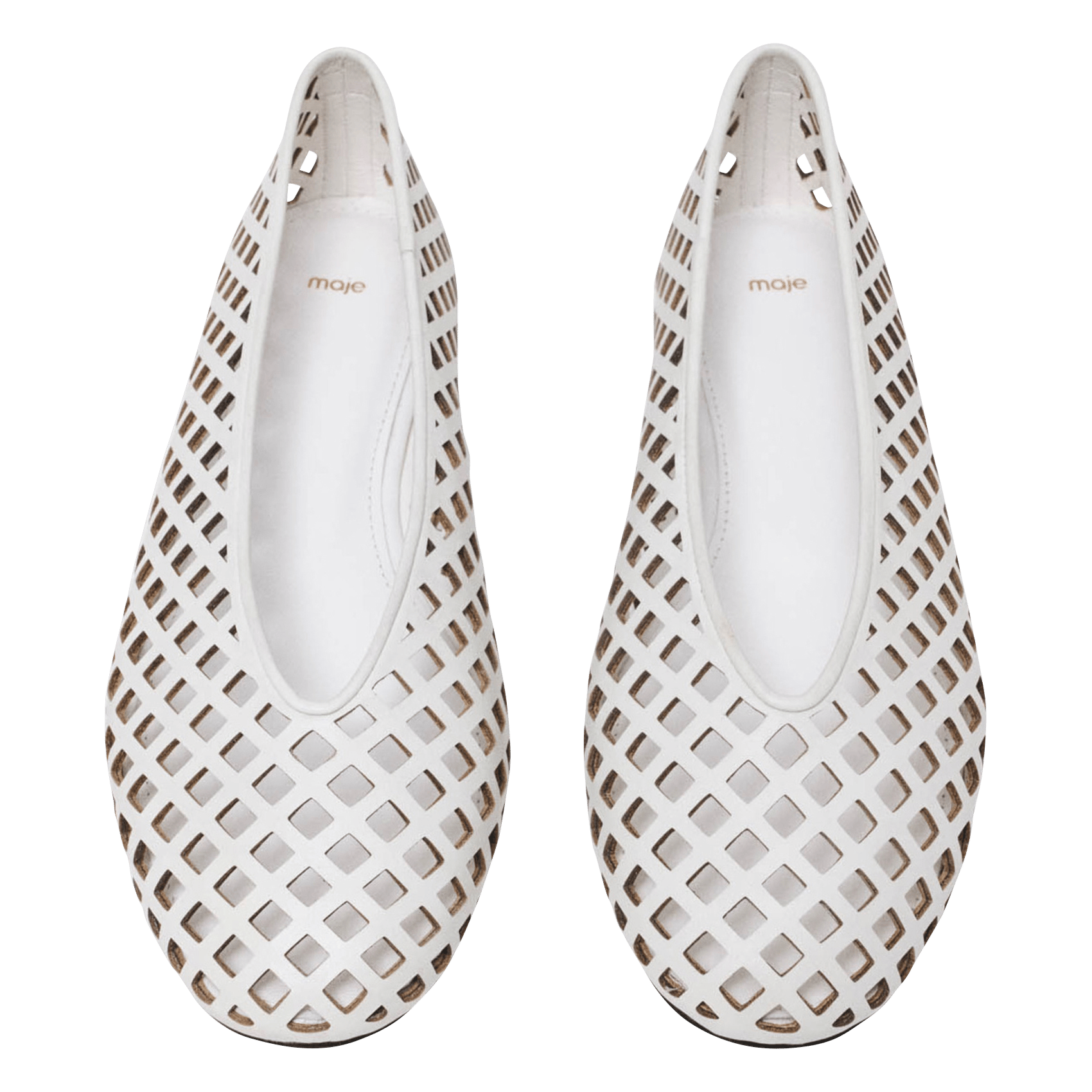 Ballerines en cuir  MAJE Blanc
