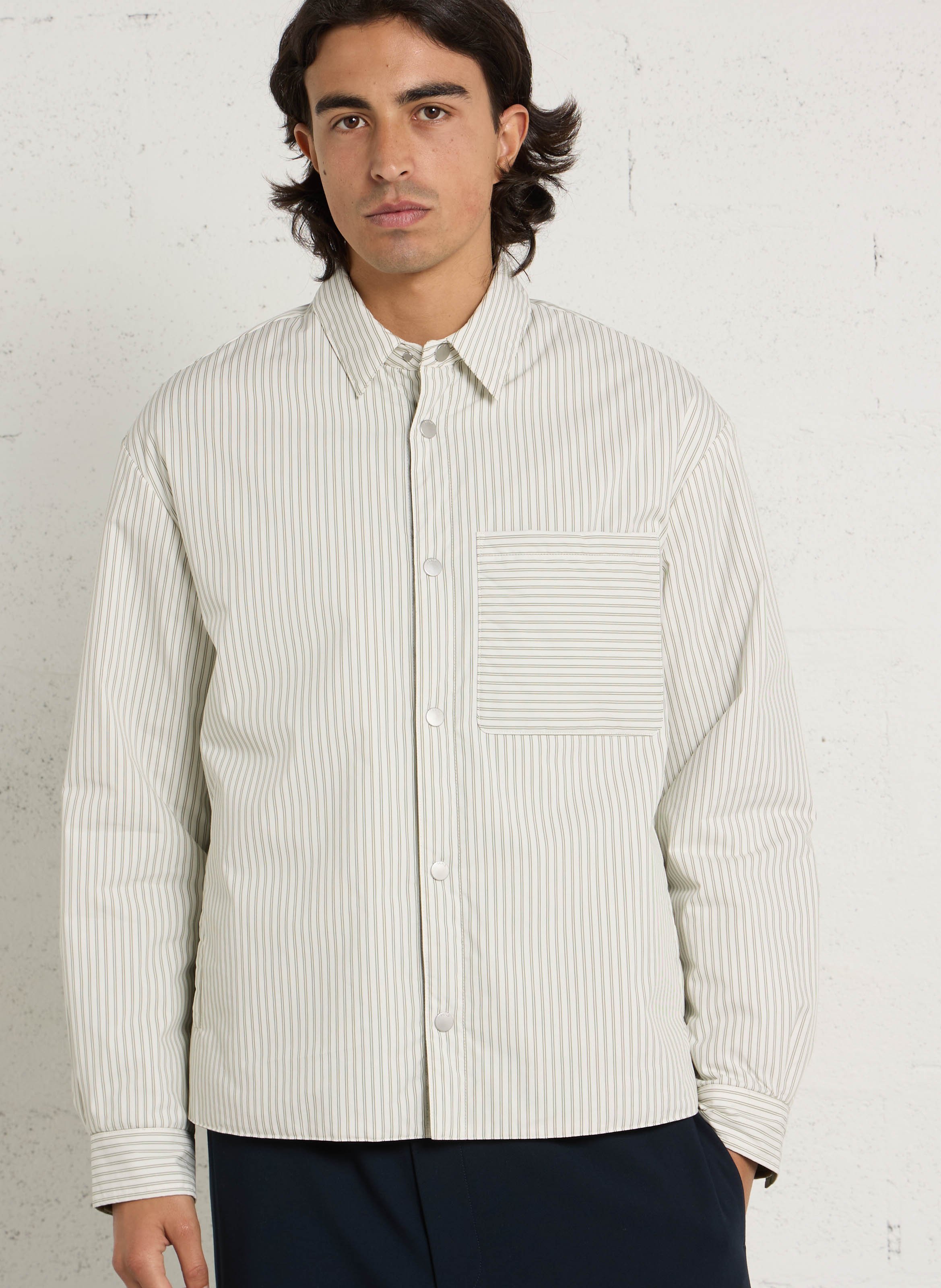 Straight down jacket in mixed cotton IKKS Green