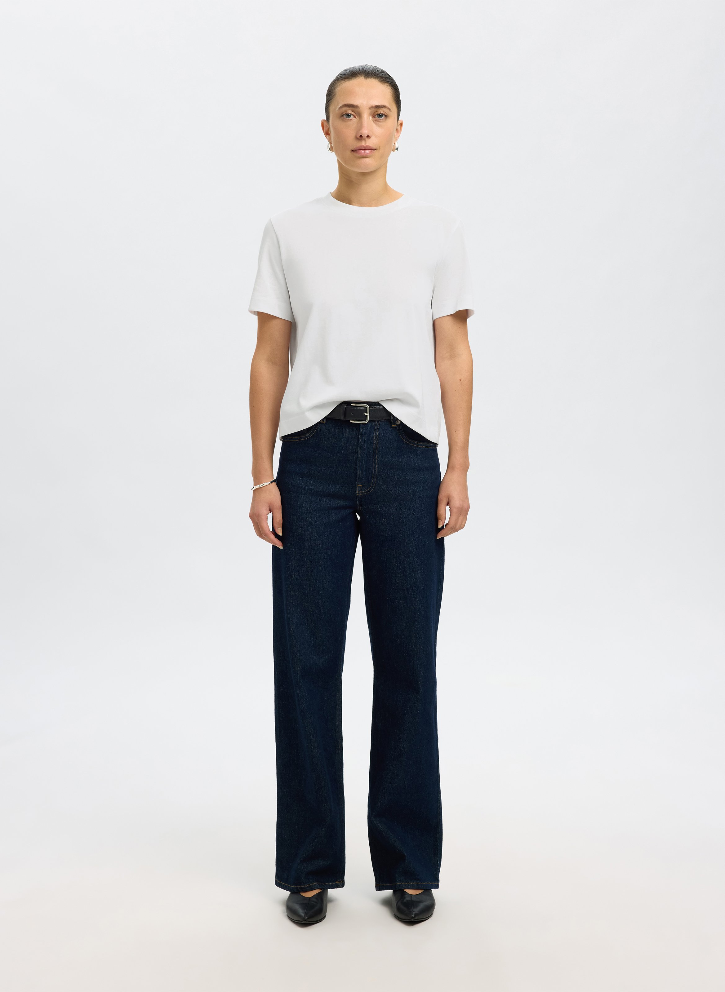 Oversized organic cotton T-shirt | White SELECTED Women