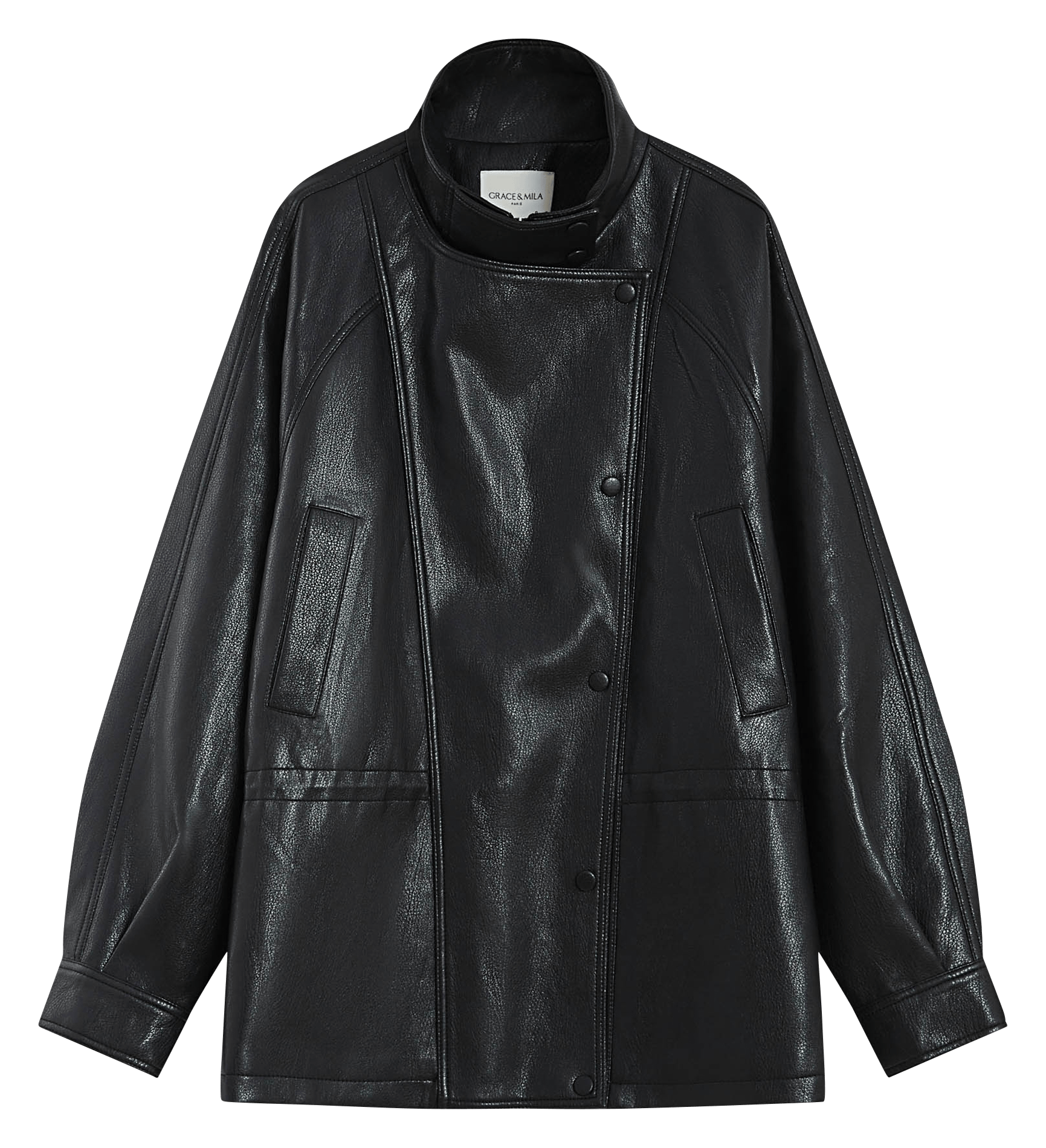 Veste oversize col montant GRACE ET MILA Noir
