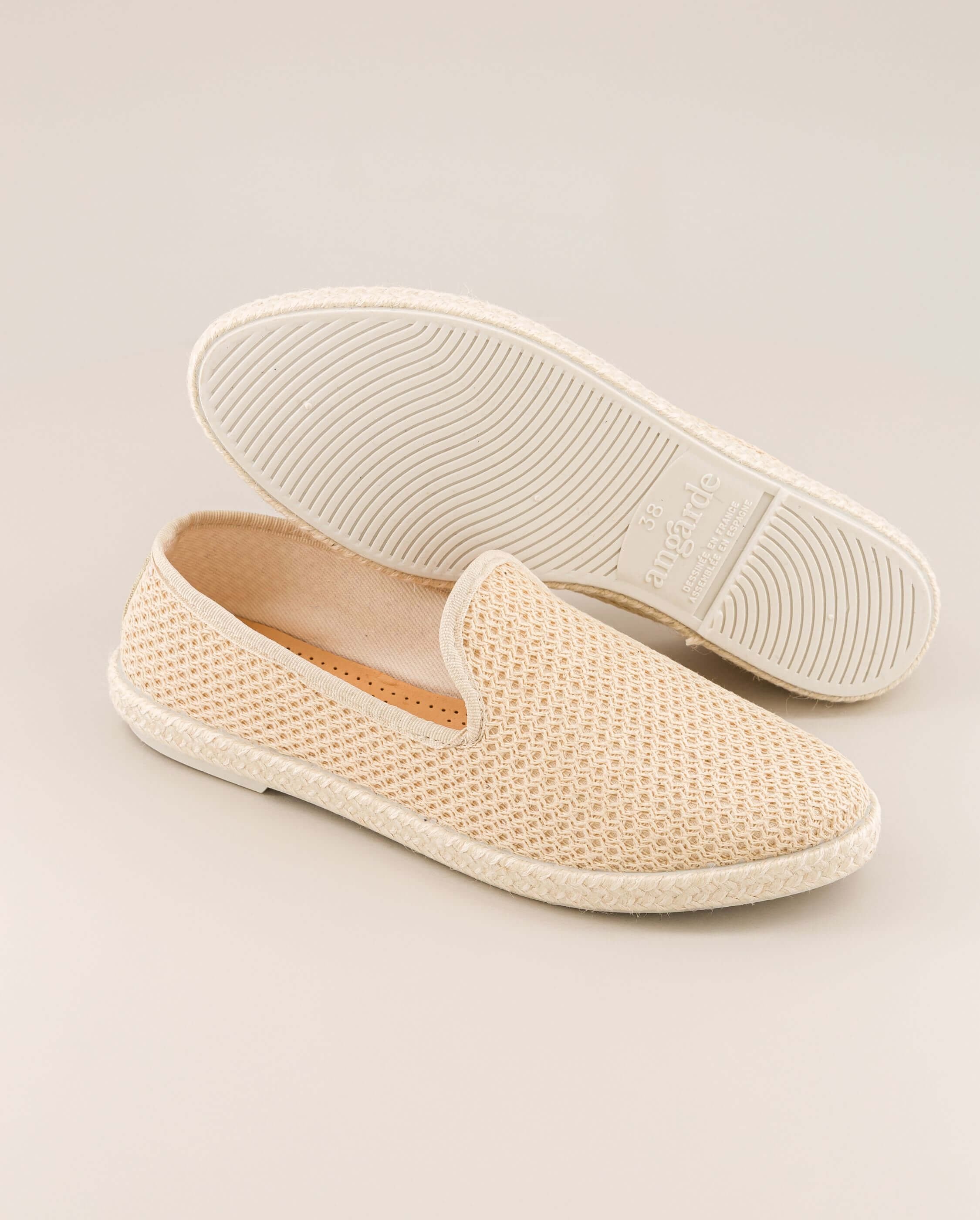Women's espadrille, mesh beige ivory ANGARDE Beige
