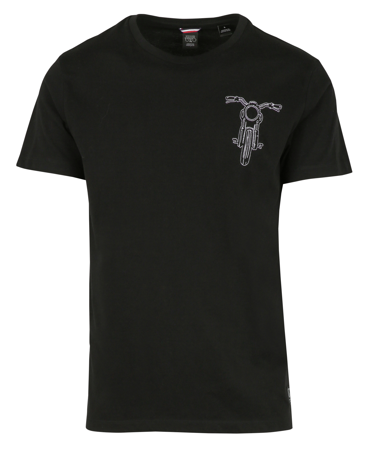 Baumwoll-T-Shirt mit Rundhalsausschnitt LE TEMPS DES CERISES Schwarz
