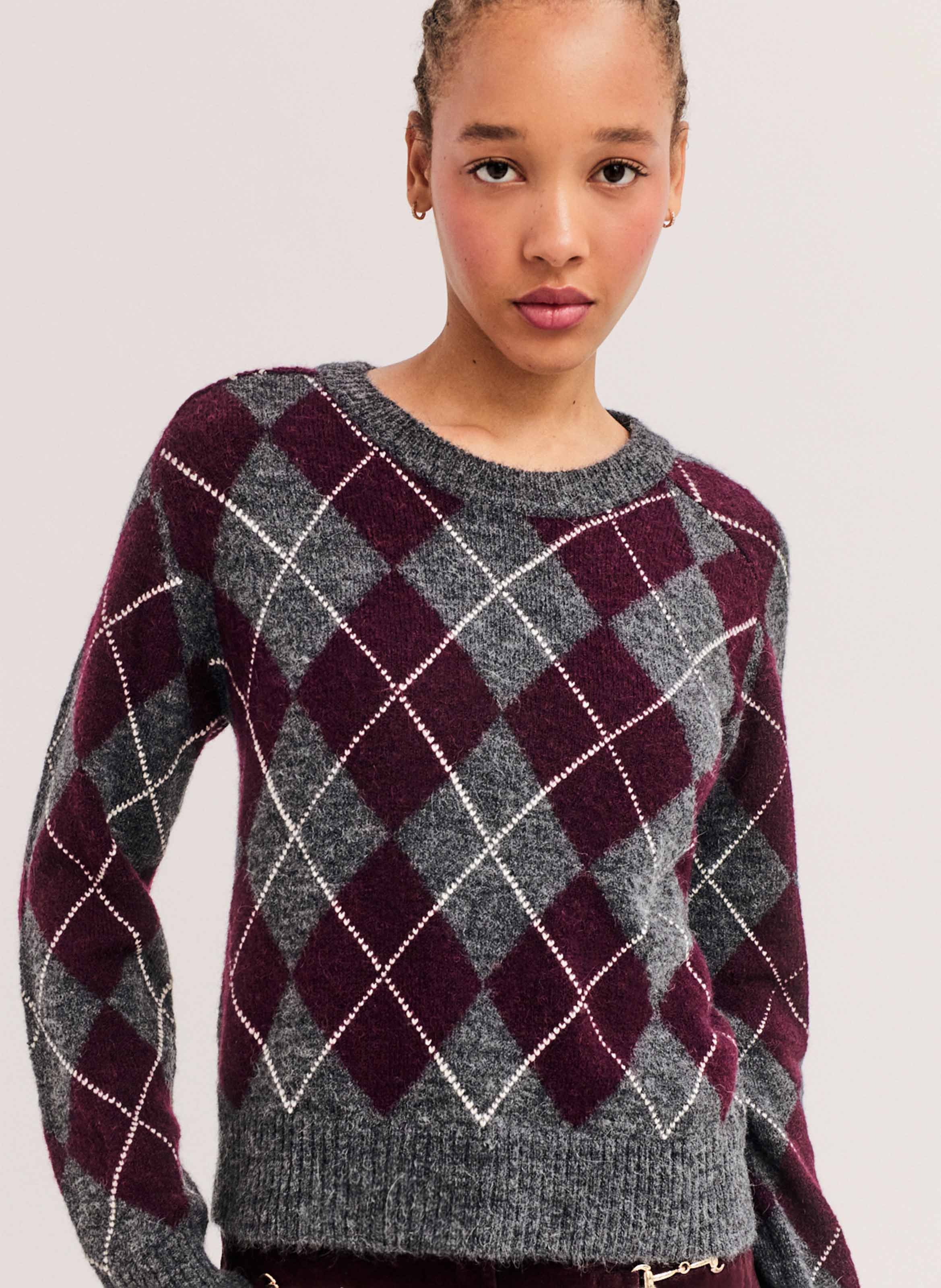 Round-neck straight sweater PABLO Red