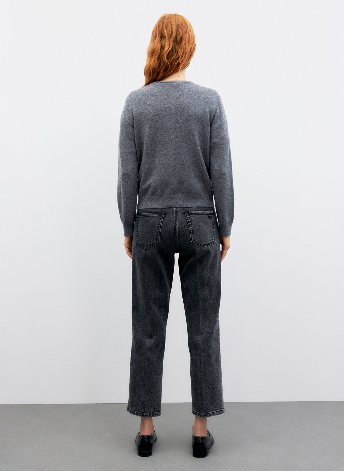 Gilet droit col rond à imprimé en laine GERARD DAREL Gris