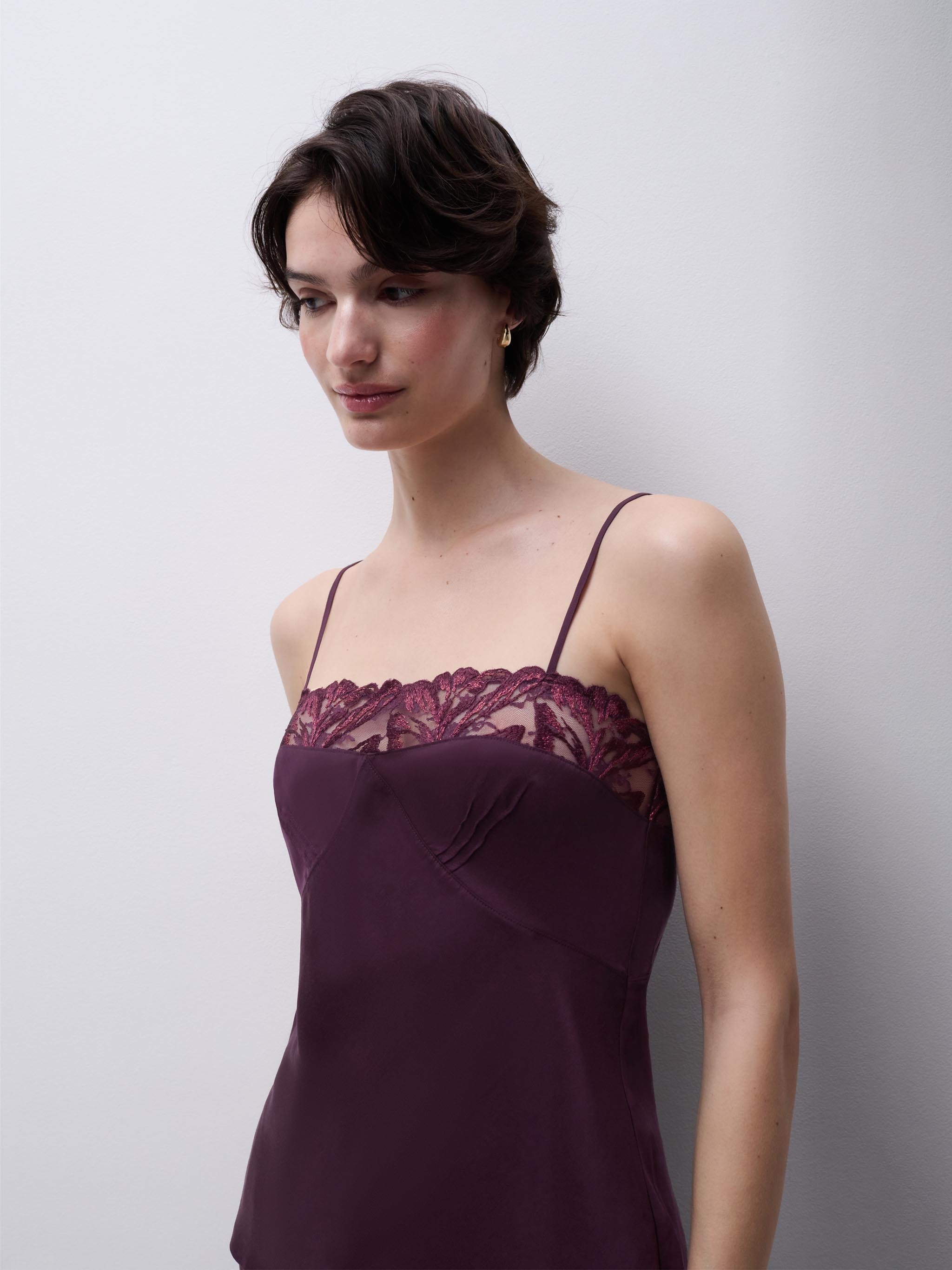 Floral embroidered camisole CHANTELLE Purple