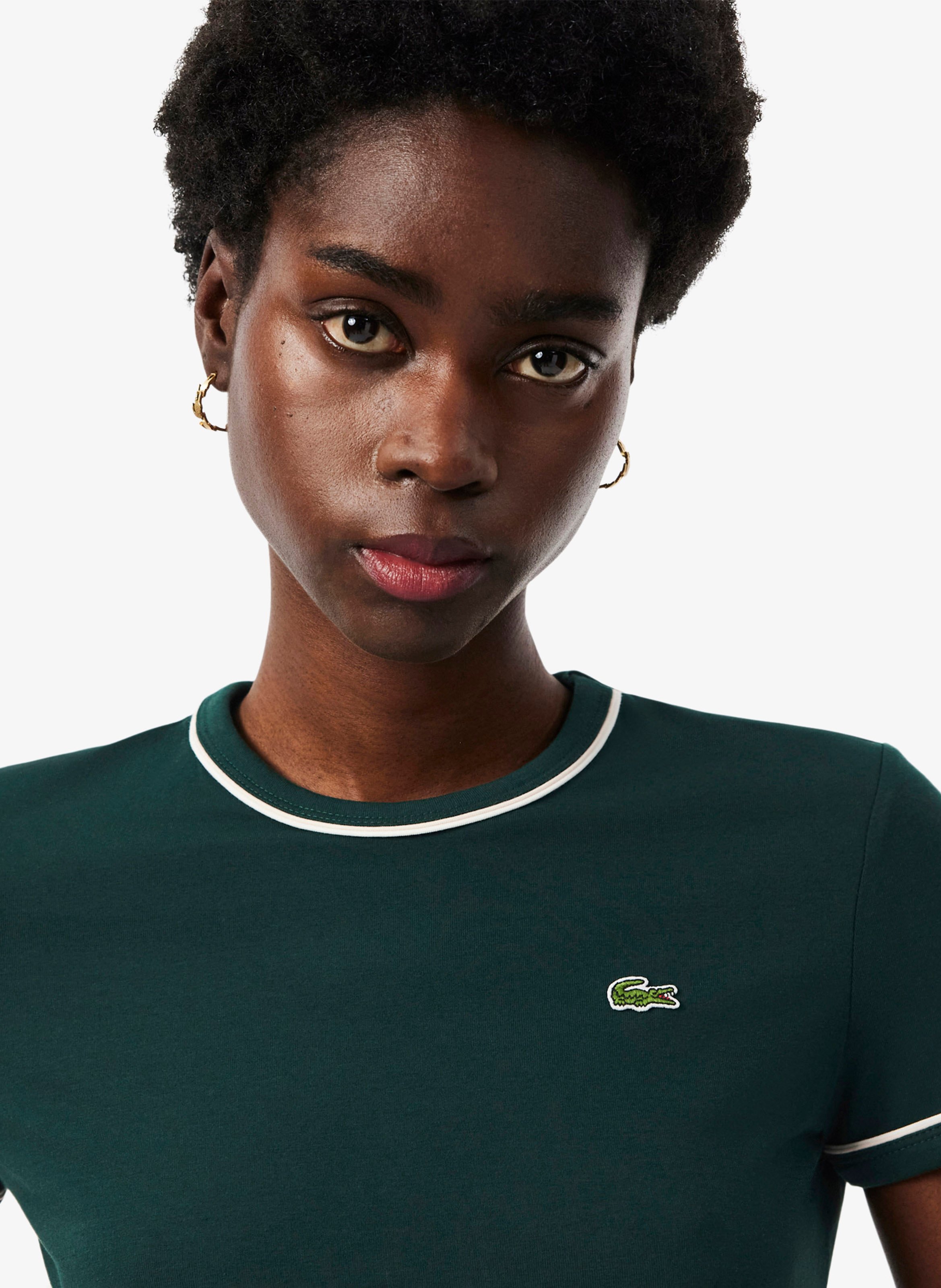 Gerade geschnittenes Rundhals-T-Shirt LACOSTE Grun